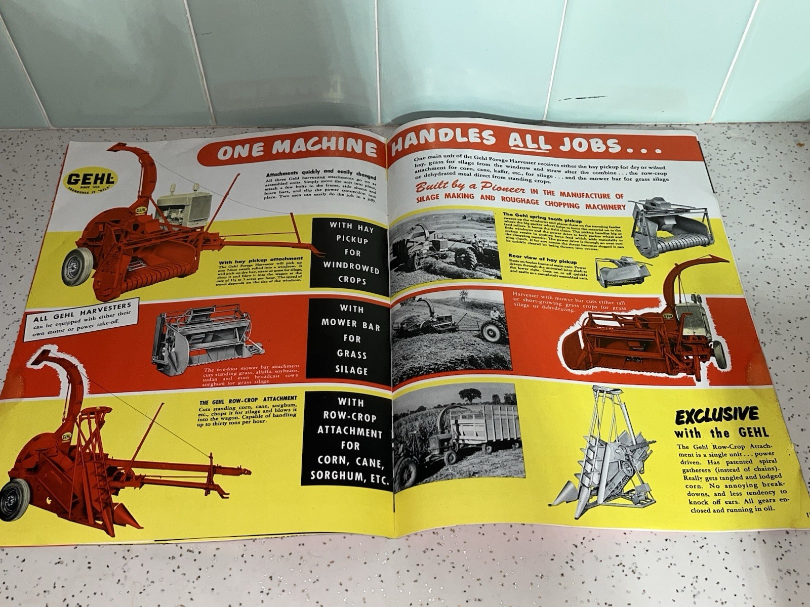 Vintage 1950s Gehl Forage Harvester Letter Sized Booklet Advertiser 15 pages USA