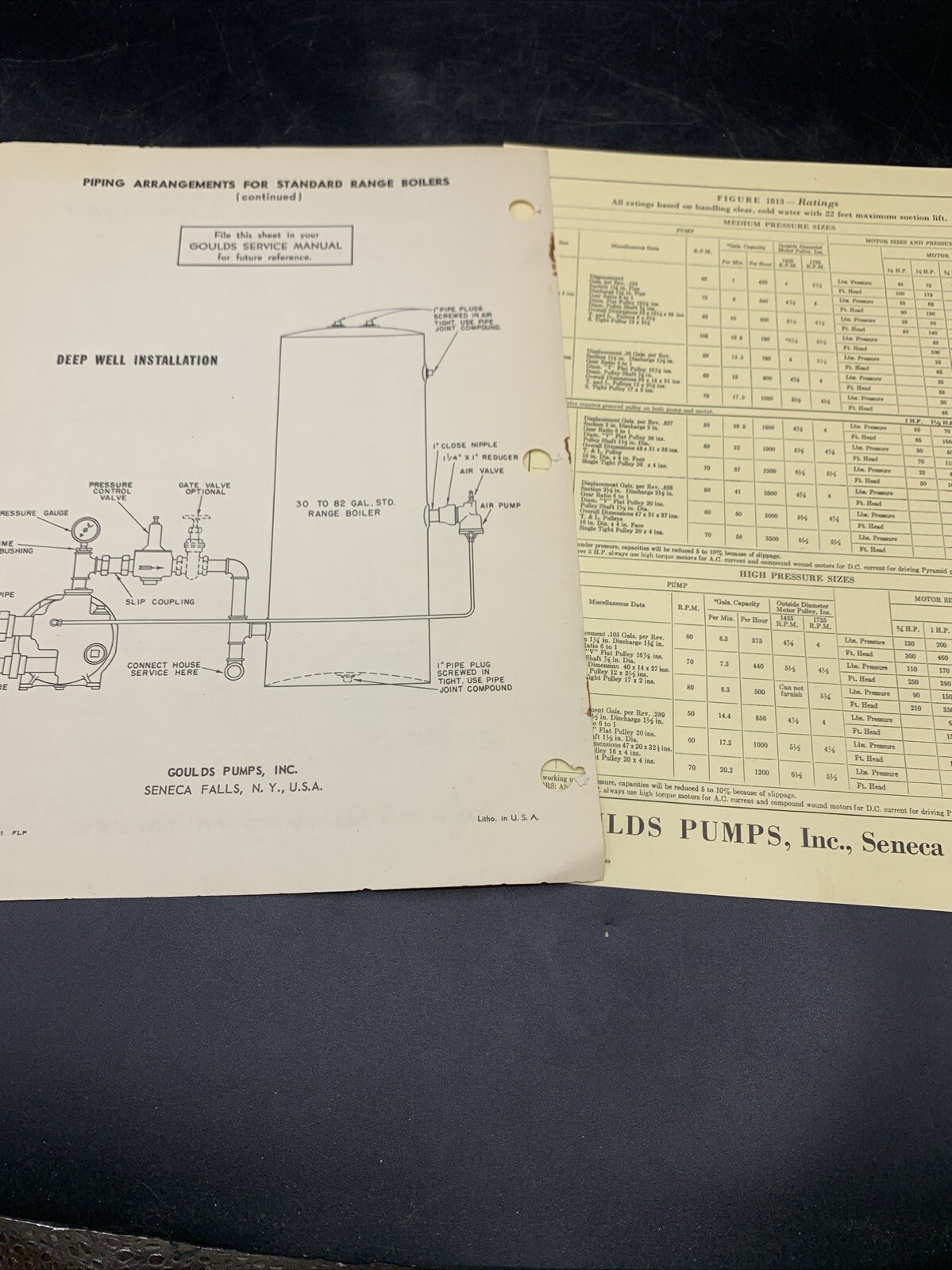 Large Lot 1940’s Goulds Pumps Sales Brochures-Install-Maintenance-Price Lists