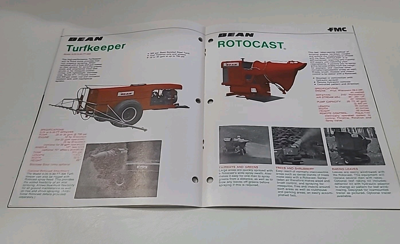 Vintage John Bean Turf Spraying Equipment FMC Brochure Pamphlet Booklet Old Read