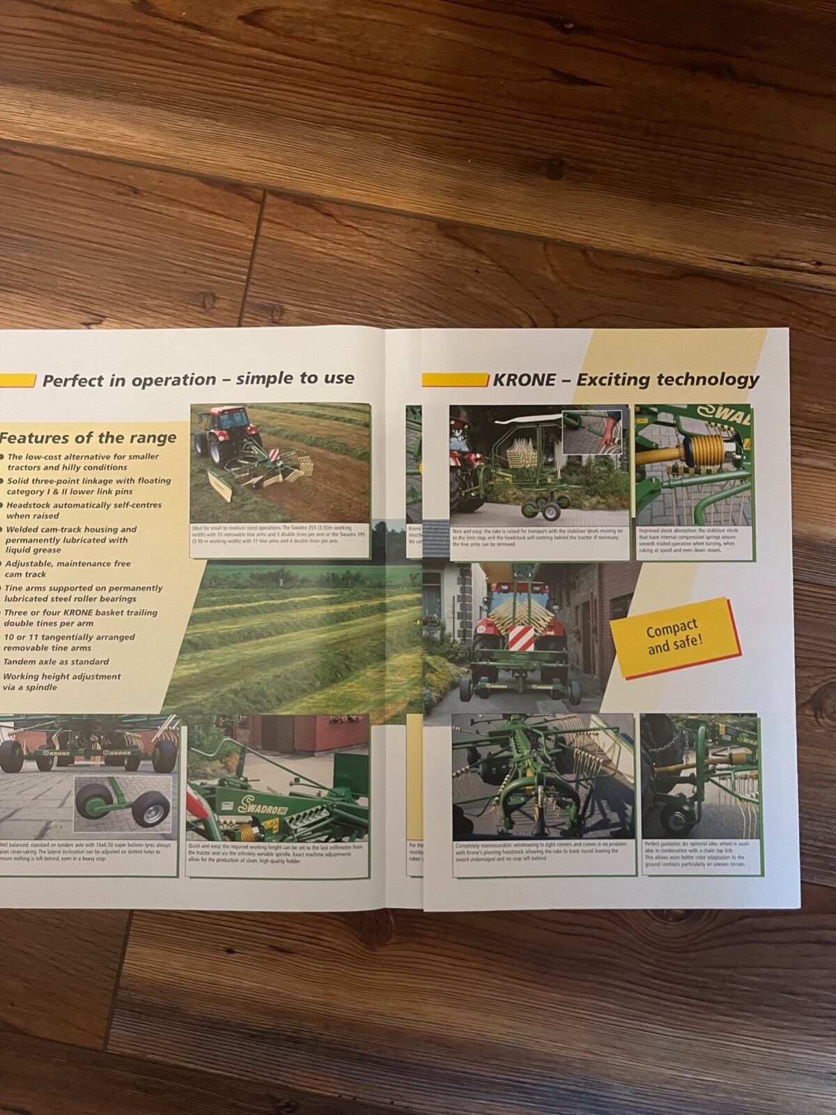 2002 Krone Swadro 355/Swadro 395 Single Rotor Rakes sales brochure