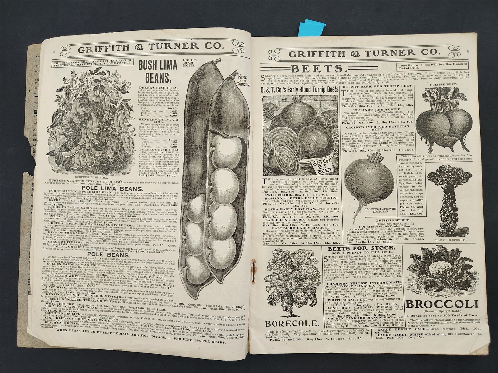 1905 antique GRIFFITH TURNER baltimore md FARM GARDEN SUPPLY CATALOG agriculture