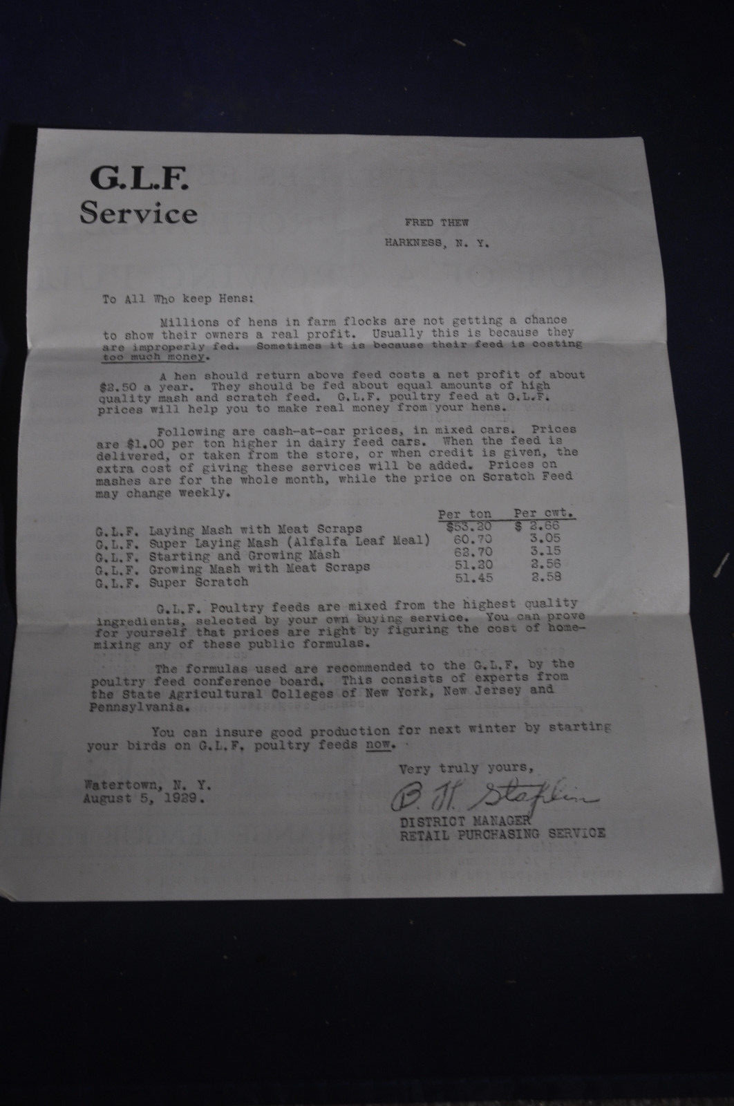 1929 Grange League Federation [Ithaca, NY] Feed & Fertilizer Brochure