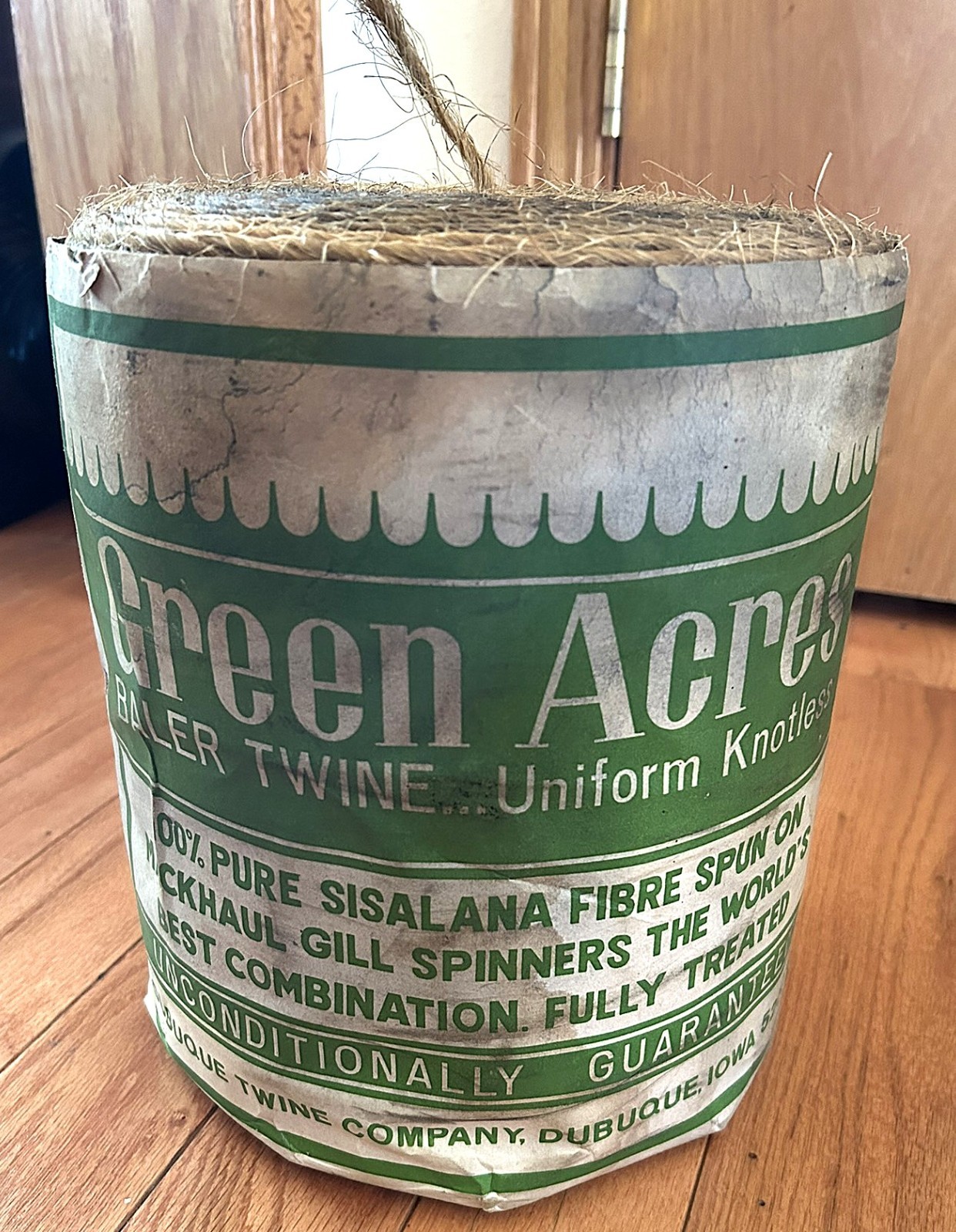 Vtg NOS Green Acres Baler Twine Unused Complete Ad Label 10,000 Feet Sisal Farm