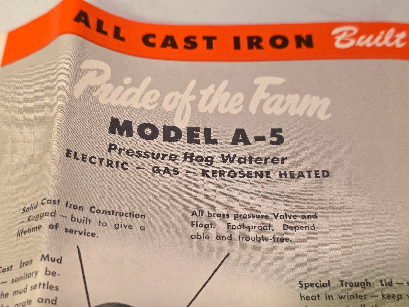 1950s Pride of the Farm Hog Livestock Automatic Water Feeder Brochure
