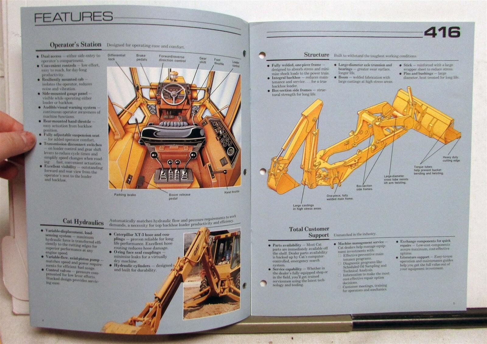 1989 Caterpillar 416 Backhoe Loader Specification Construction Sale Folder