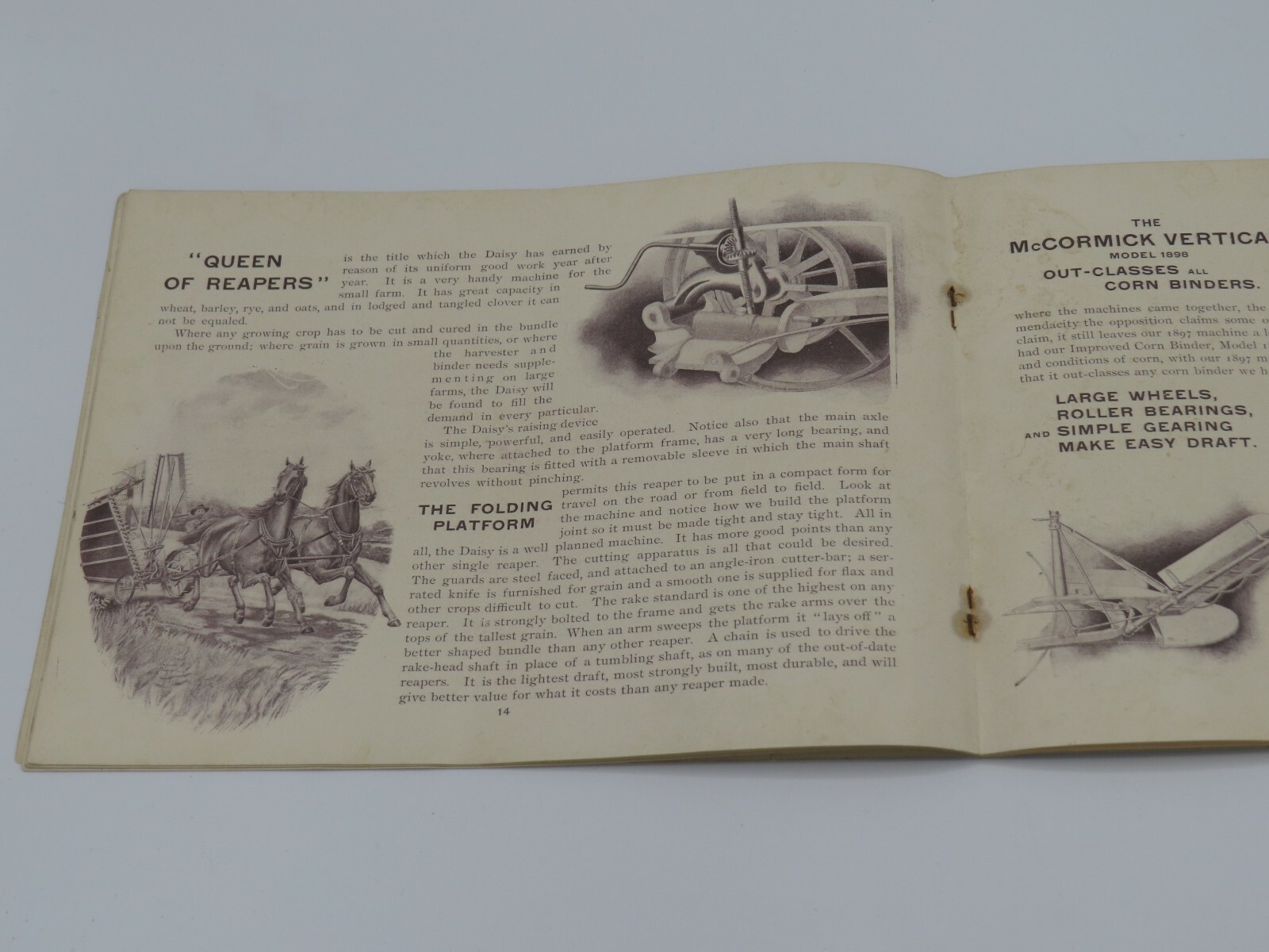Vintage 1890&rsquo;s McCormick&rsquo;s Right Hand IH Deering Catalog Brochure RARE Binder