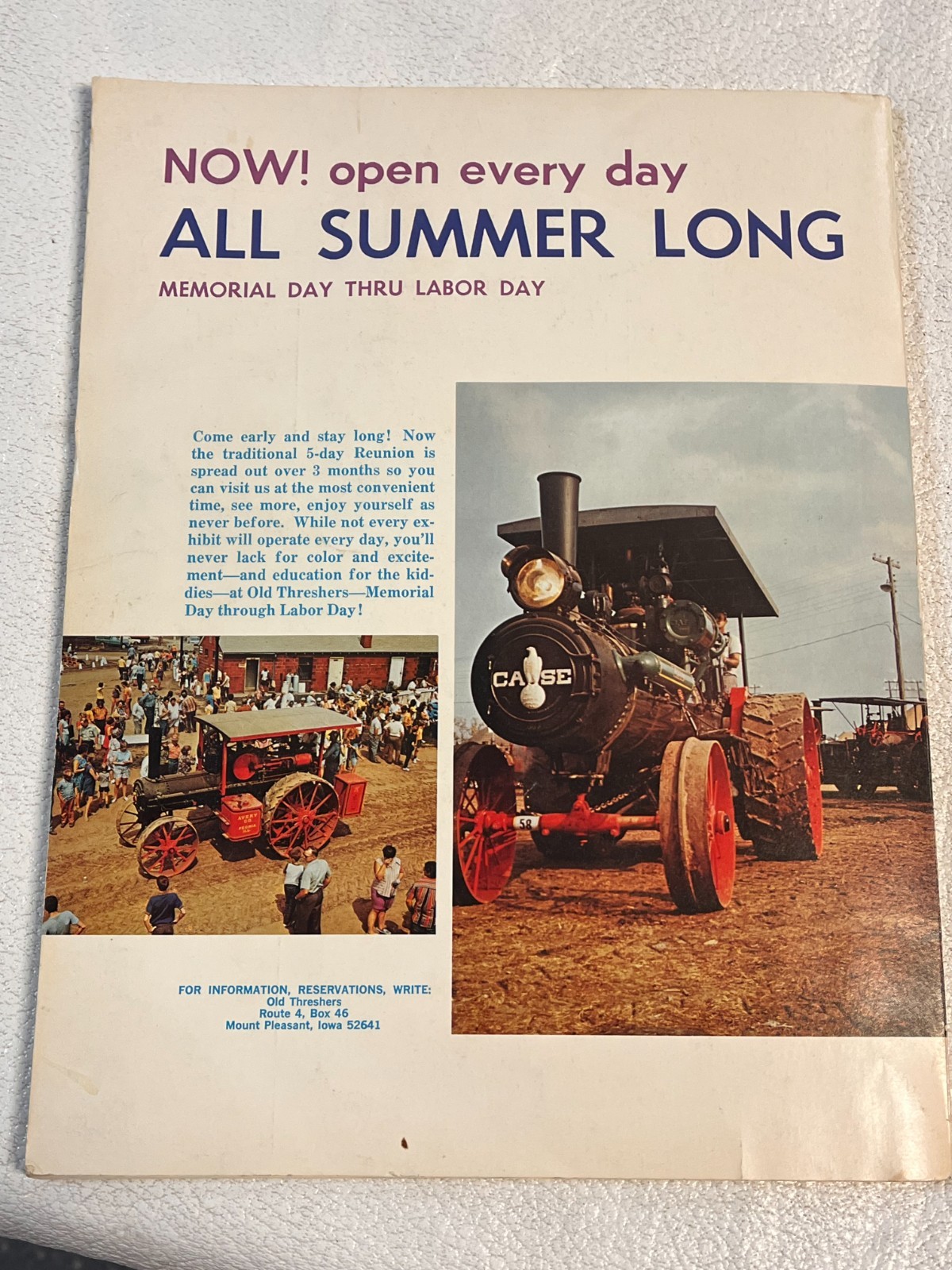 vintage Old Threshers of Iowa Program – Book Undated Softsided Book