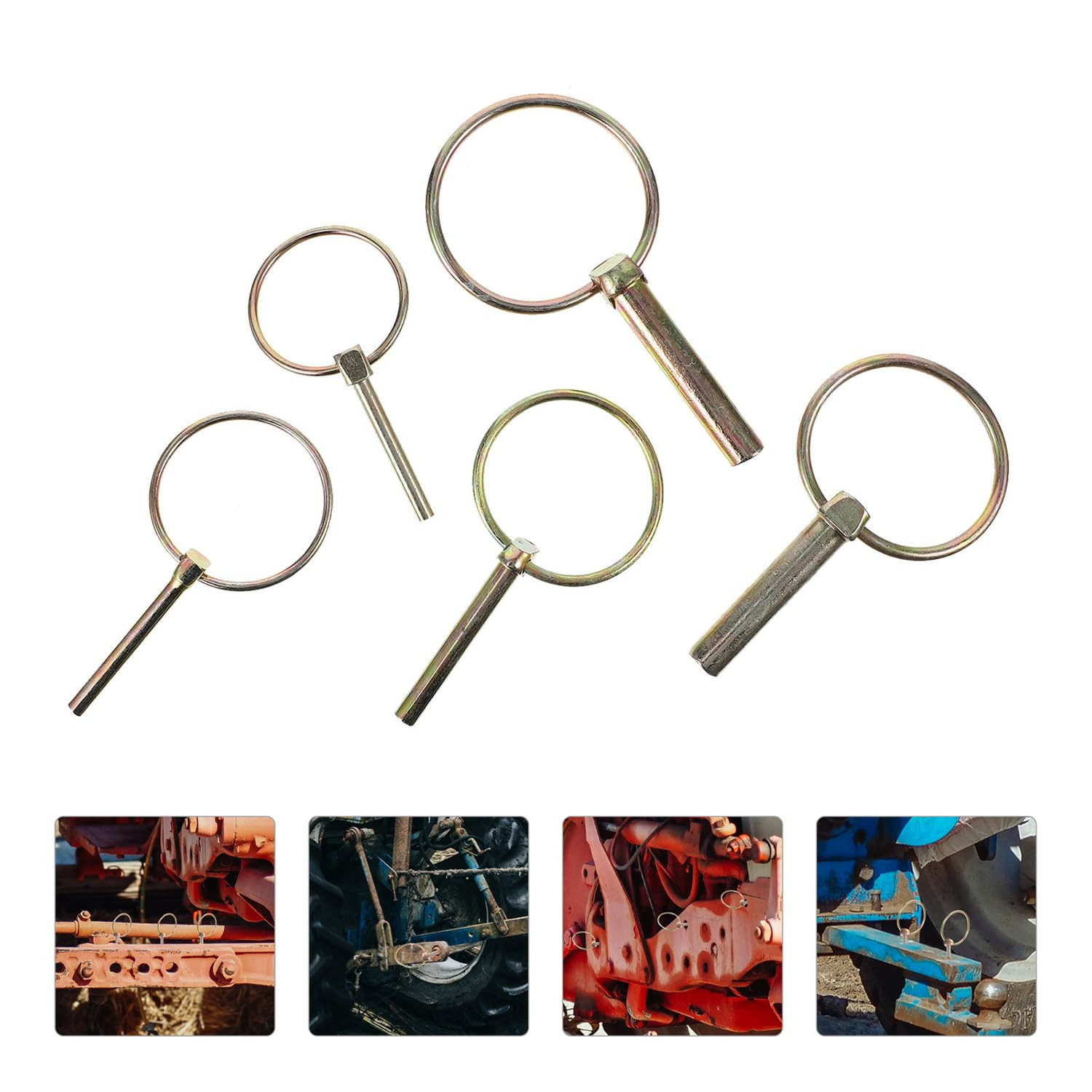 4 Pack Lynch Pin Heavy Duty 1/4X1-3/4 Inch Trailer Gate Pin Locking Pin Lawn Tra