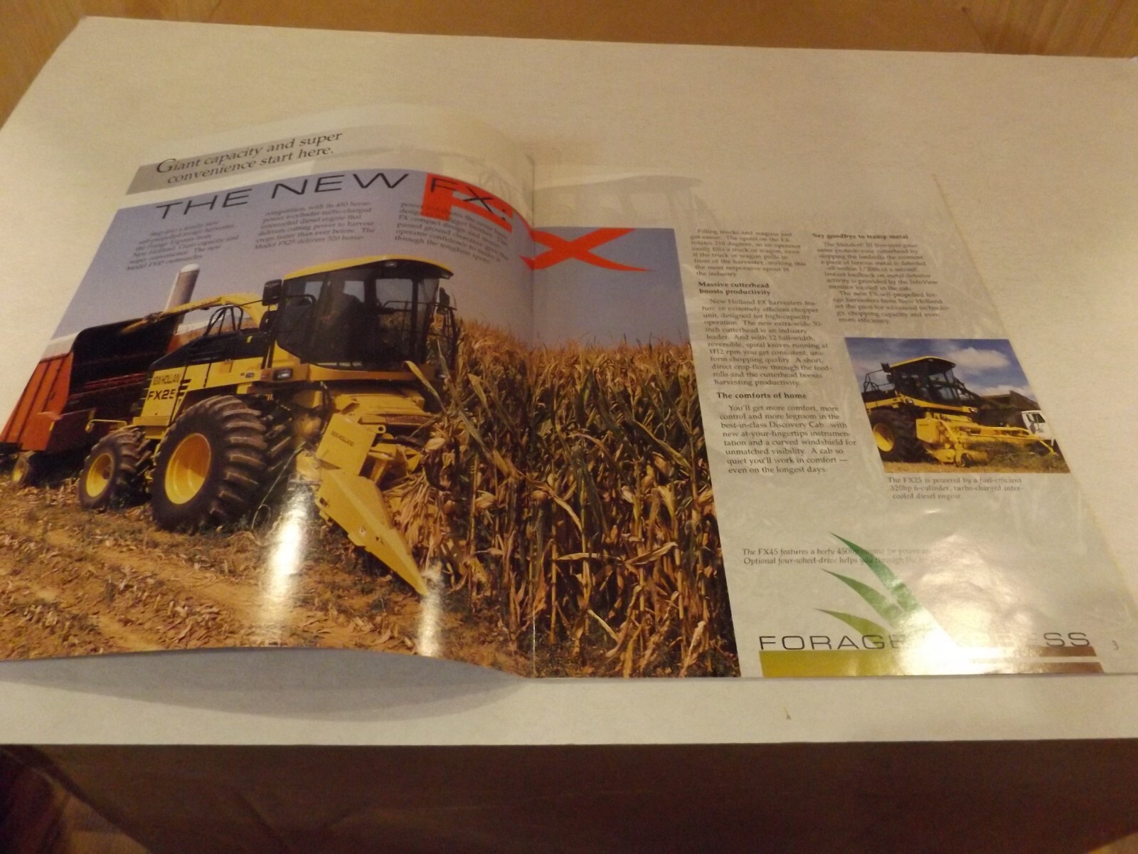 1996 3-pc. NEW HOLLAND HARVESTERS FX25 FX45. LIT # 31002520 1996