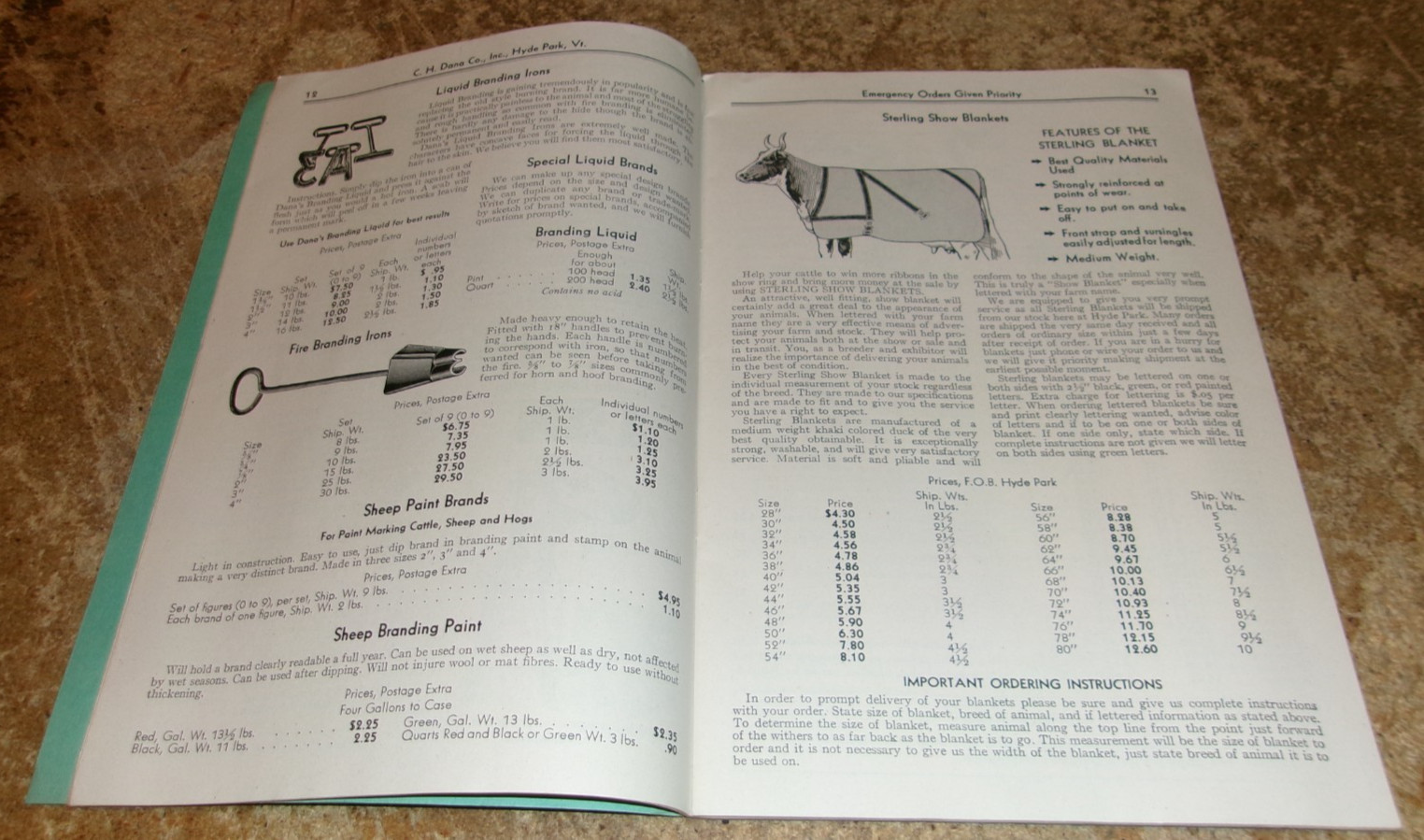 1947 C.H. Dana livestock supplies catalog in good shape used