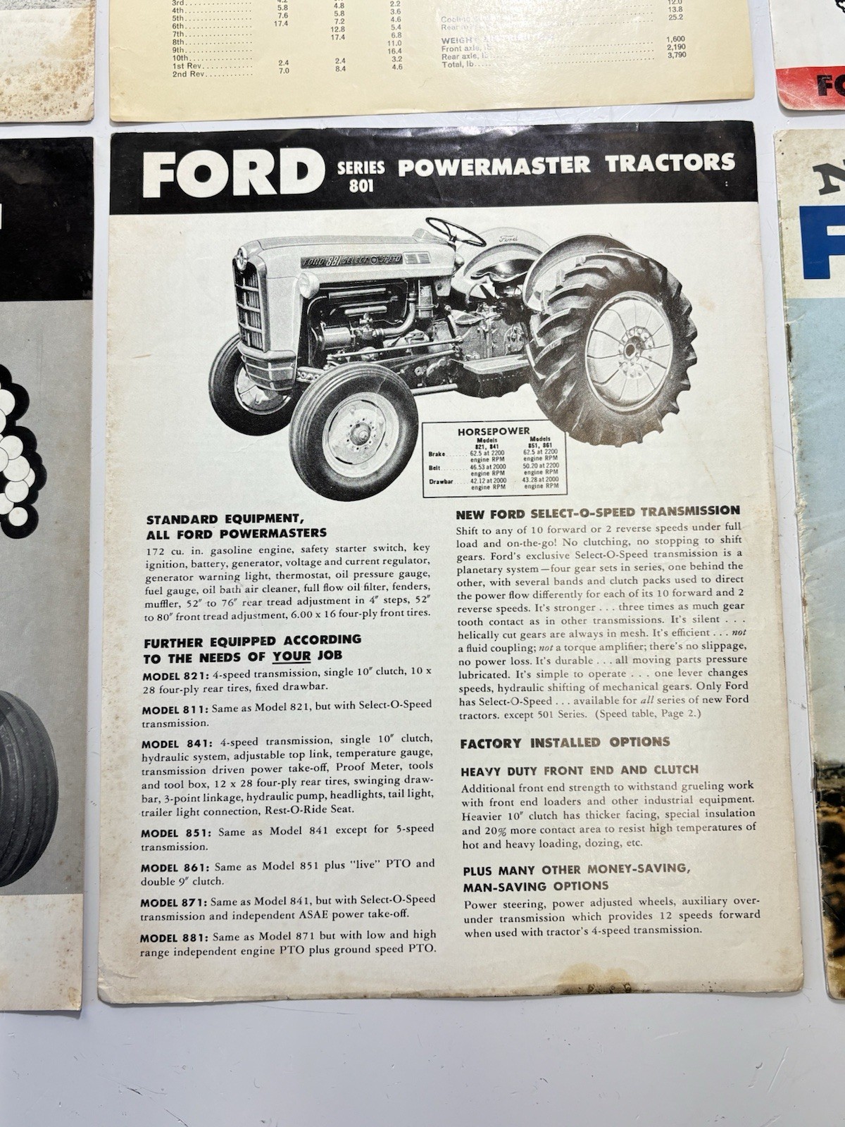 Group Of (6) 1960’s 1970’s Ford Tractor / Implement Dealer Brochures