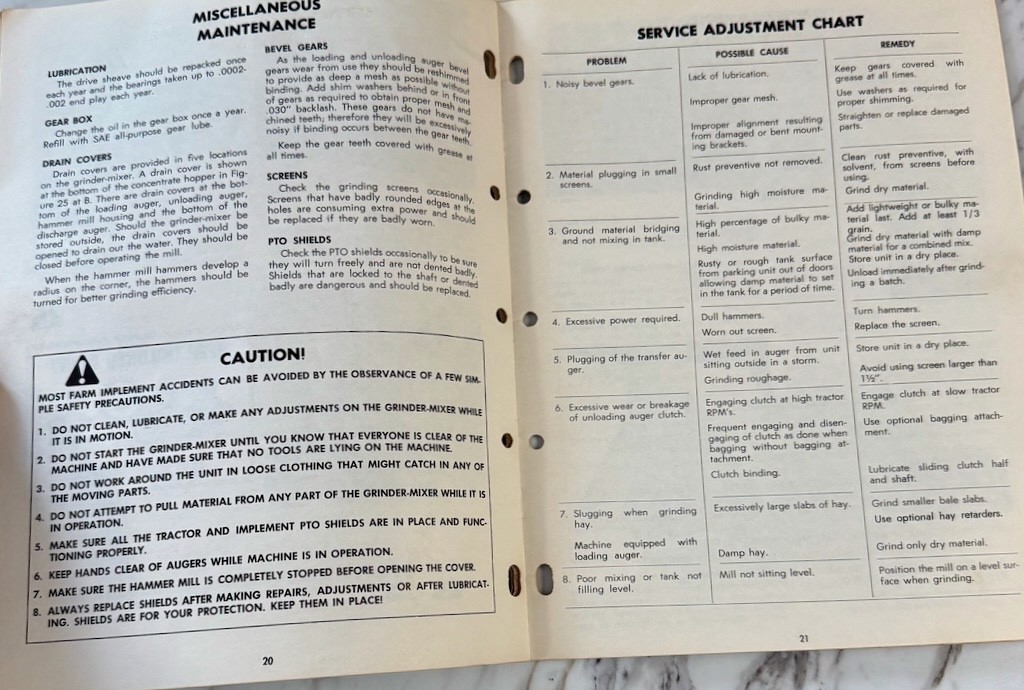 New Holland Owner&rsquo;s Operator&rsquo;s Manual 359 Grinder Mixer