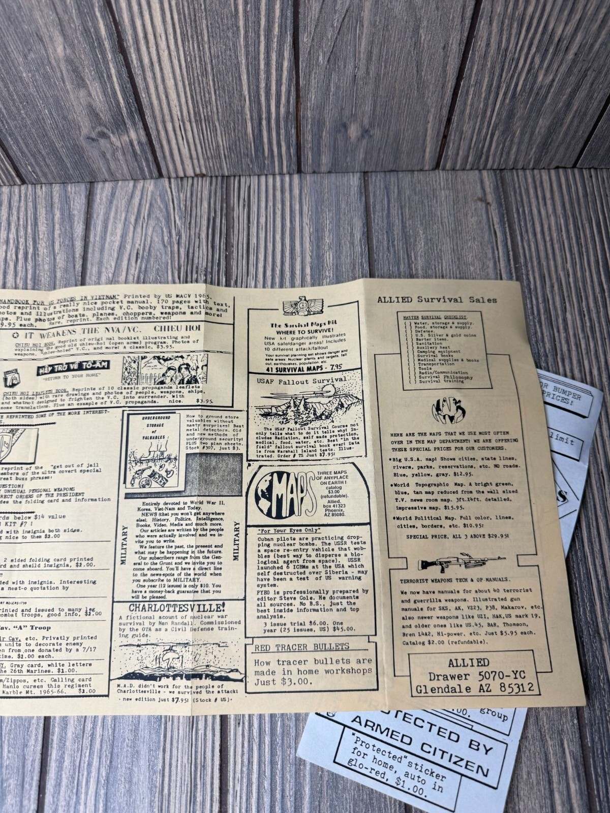 Vintage Allied Survival Sales Catalog & Stickers