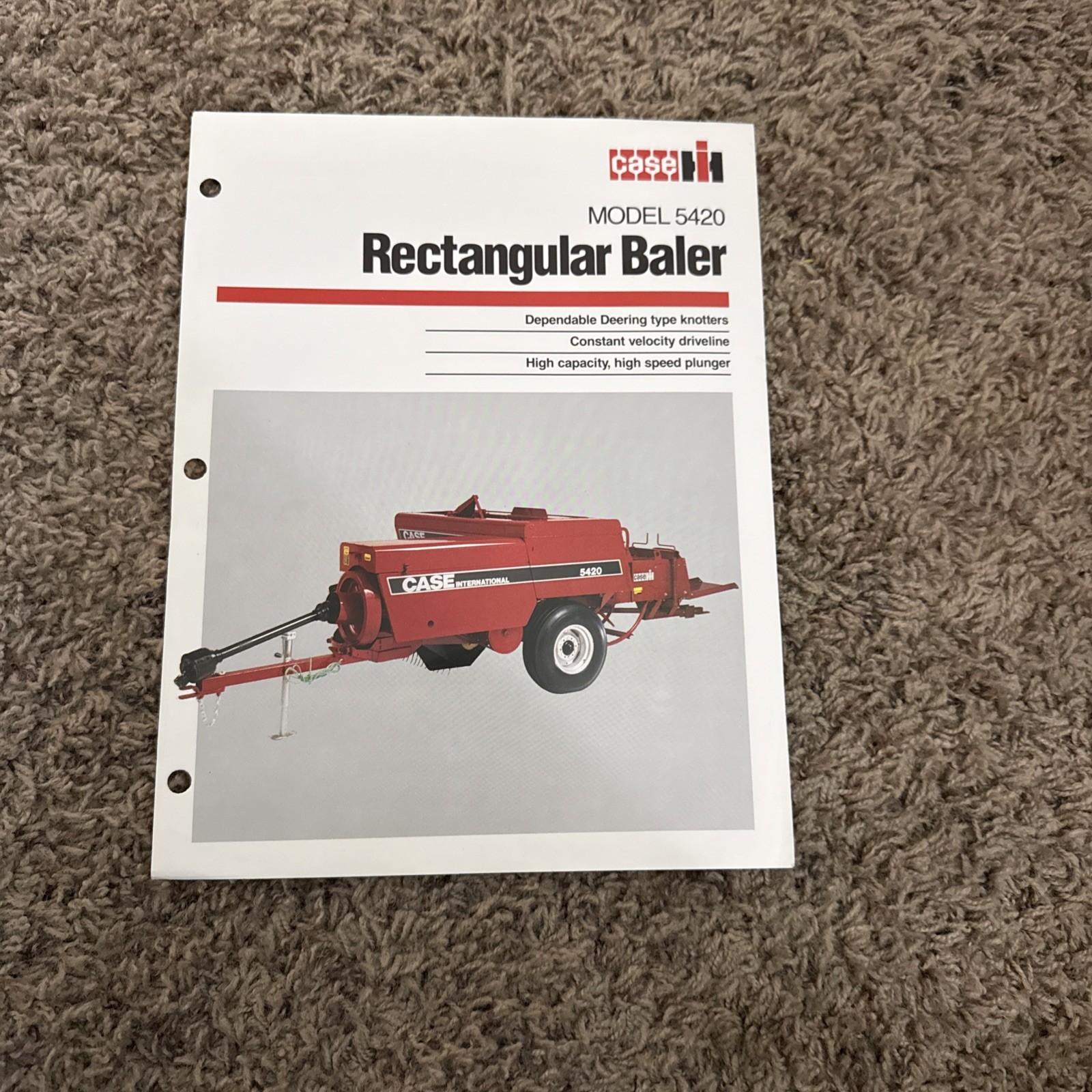 1990s 5420 Rectangular Baler Dealer Spec Sheet Case IH International Harvester