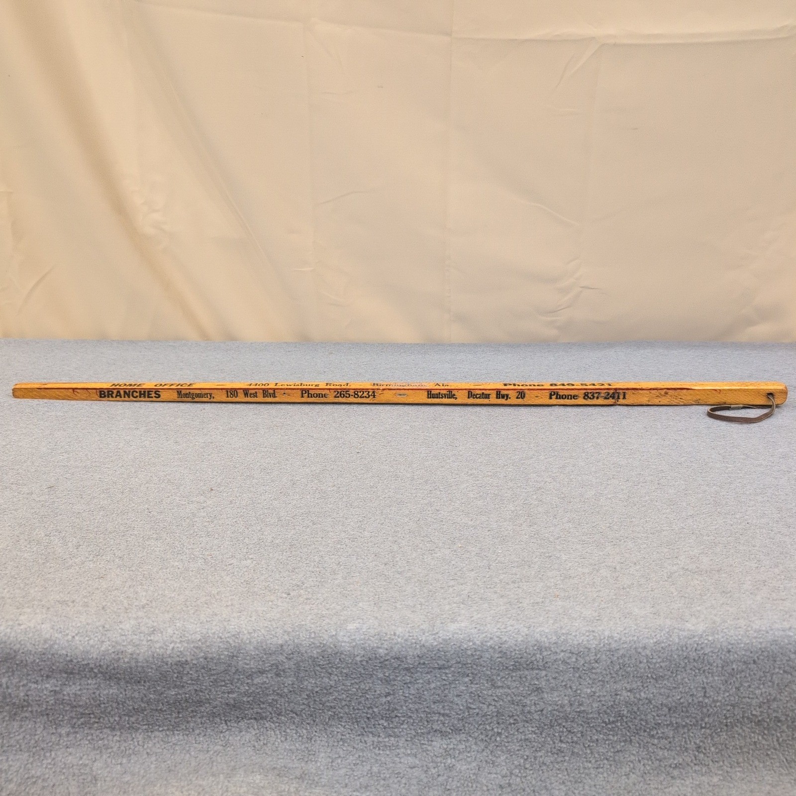 Vintage Joe Money Machinery Co Inc Alabama Advertising Wooden Yardstick Ruler