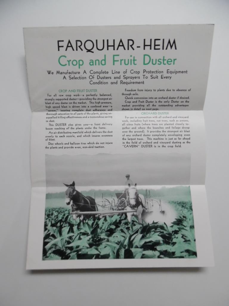 c.1930s IRON AGE Farm Tractor Power Sprayer Duster Brochure A.B Farquhar Vintage