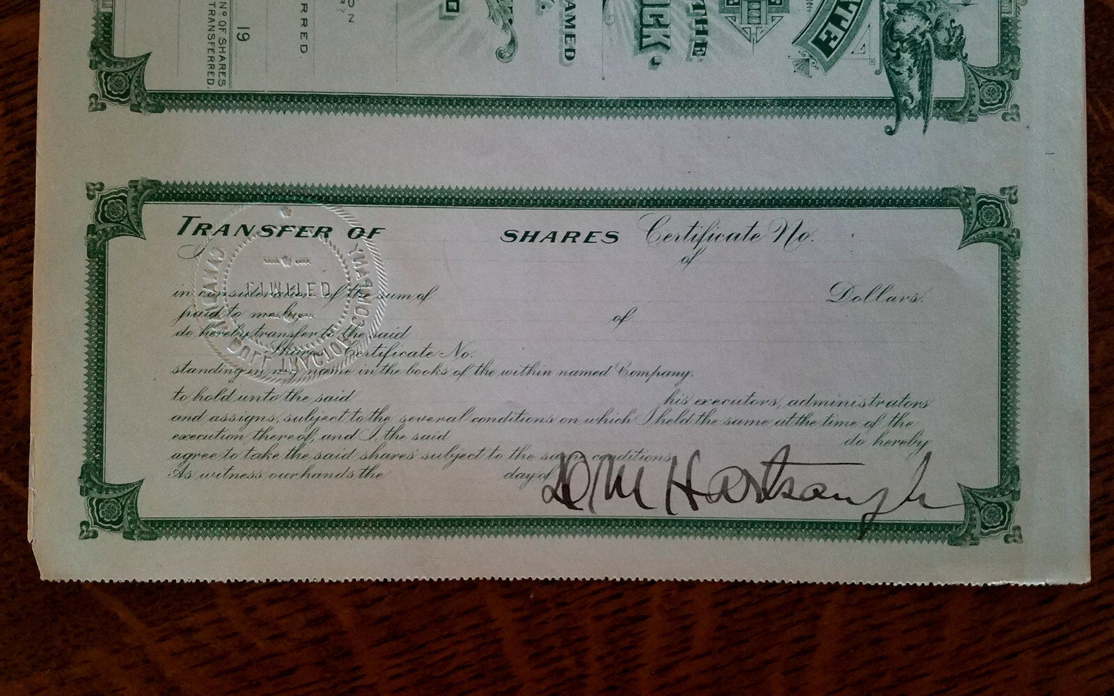 Rare Signed Hartsough Inventor 1914 Bull Tractor Stock Certificate Big Bull Farm