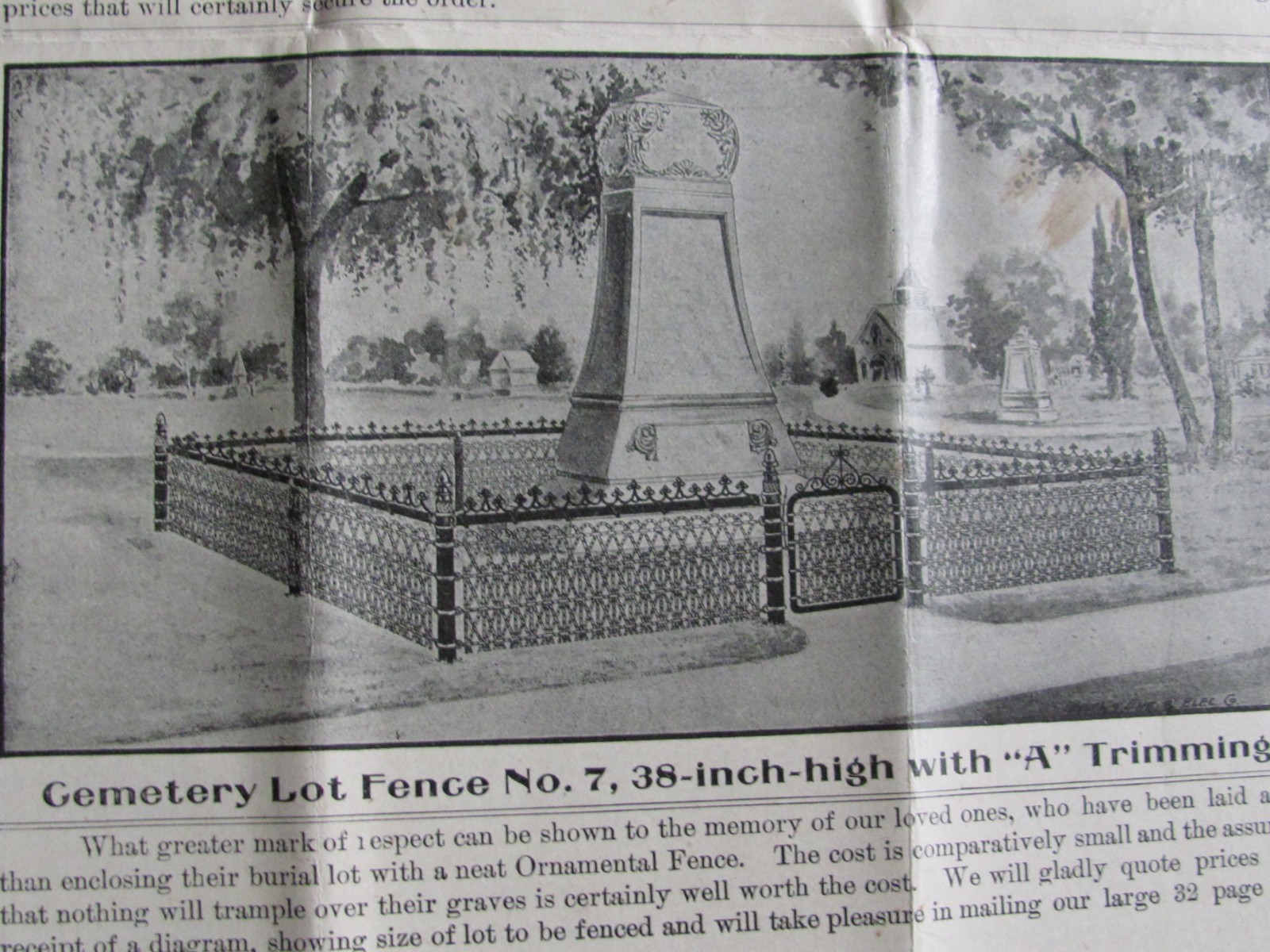1906 COILED SPRING ORNAMENTAL FENCE WINCHESTER INDIANA LETTER & BROCHURE