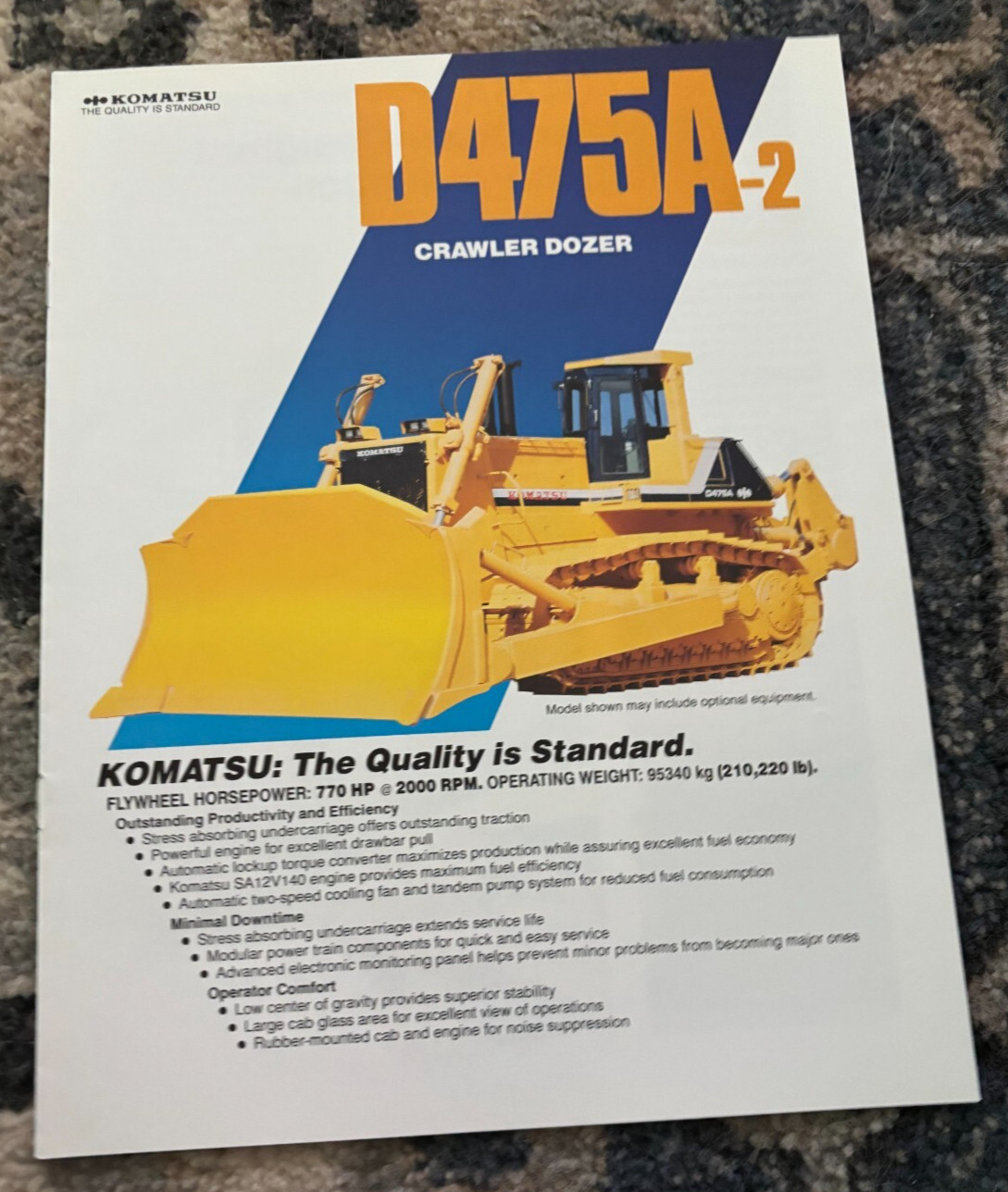 Komatsu D475A Crawler Dozer Tractor Brochure FCCA25
