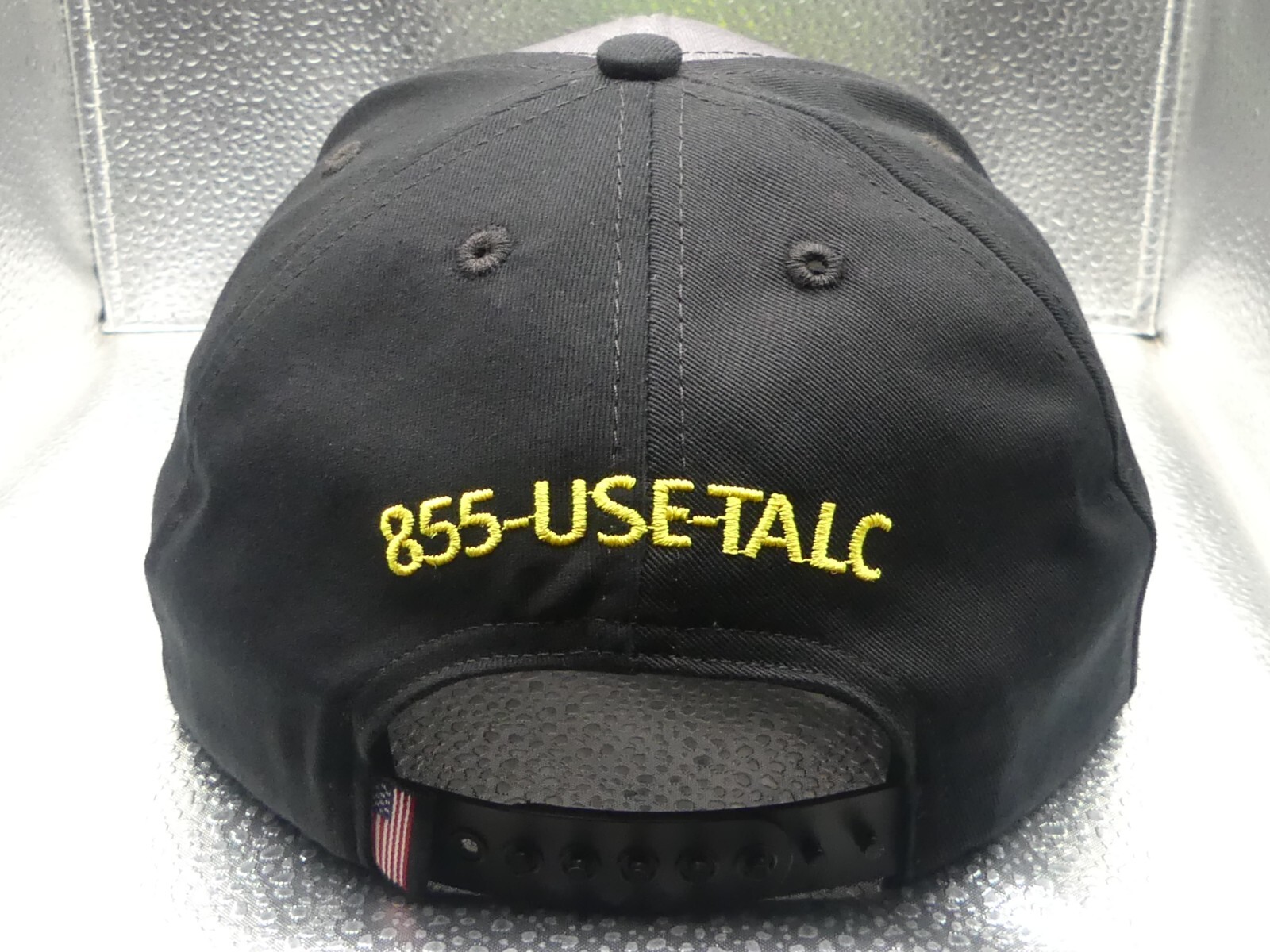 FarmTalc Gray Black Green Yellow White U.S.A. Farm Advertising Snapback Hat Cap