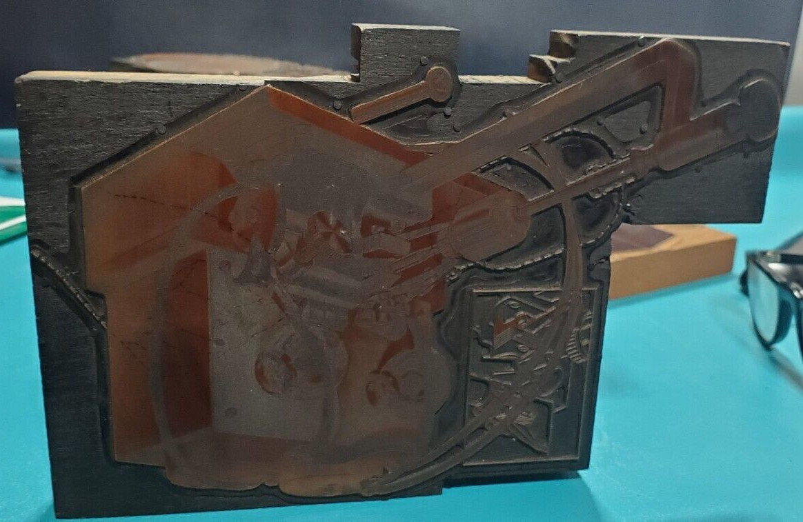 Vintage P.E. CHAPMAN Electric Milling Machine Copper PRINTING PLATE Block