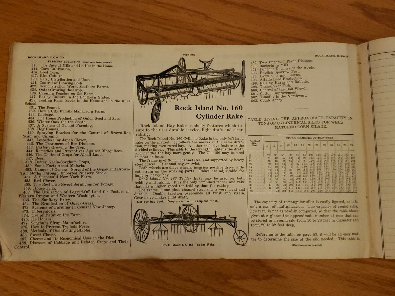 Rock Island Plow Hardcover Ledger Record Useful Information Implements Engines