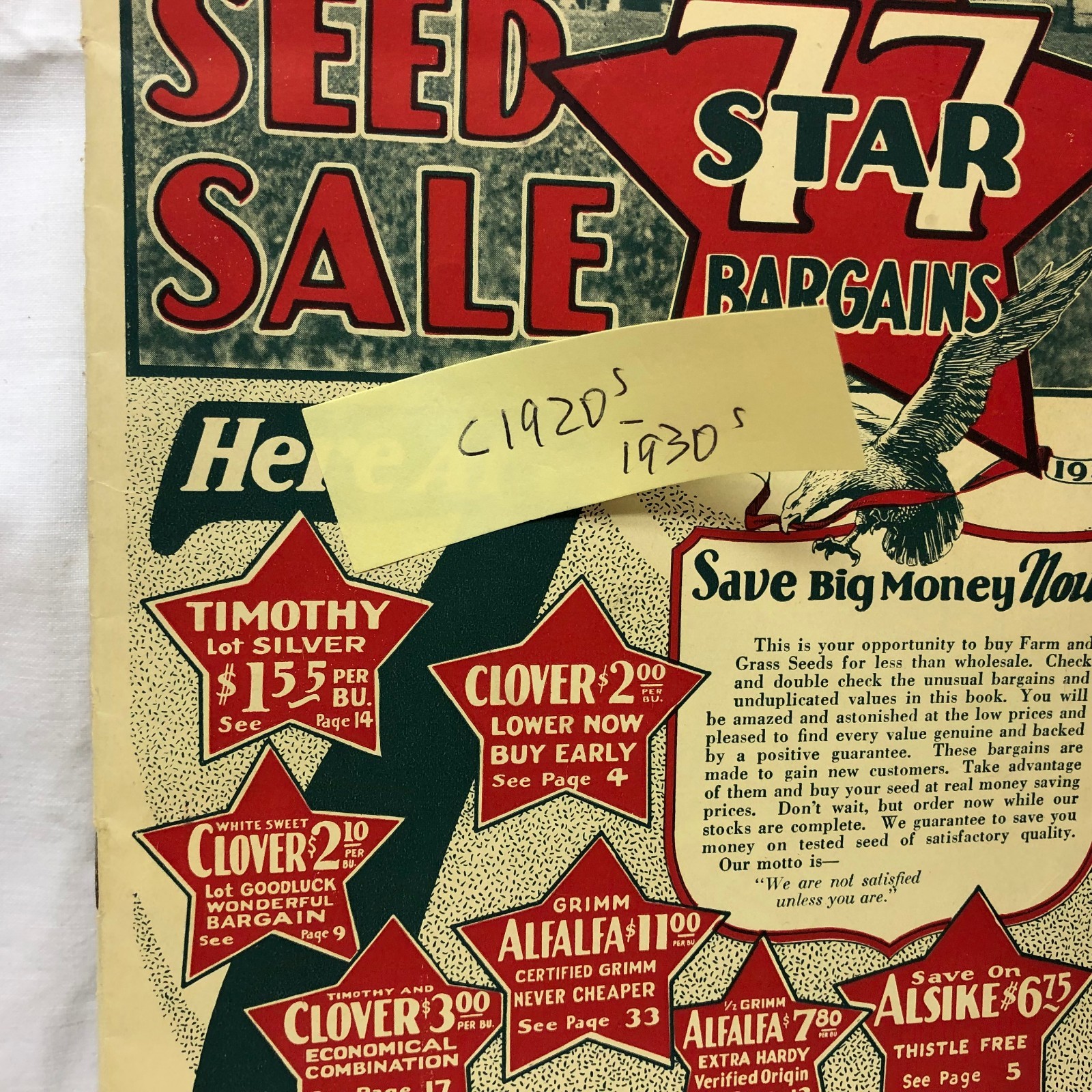 Vintage 1920-30&rsquo;s America&rsquo;s Field Seed Co. Booklet Farming