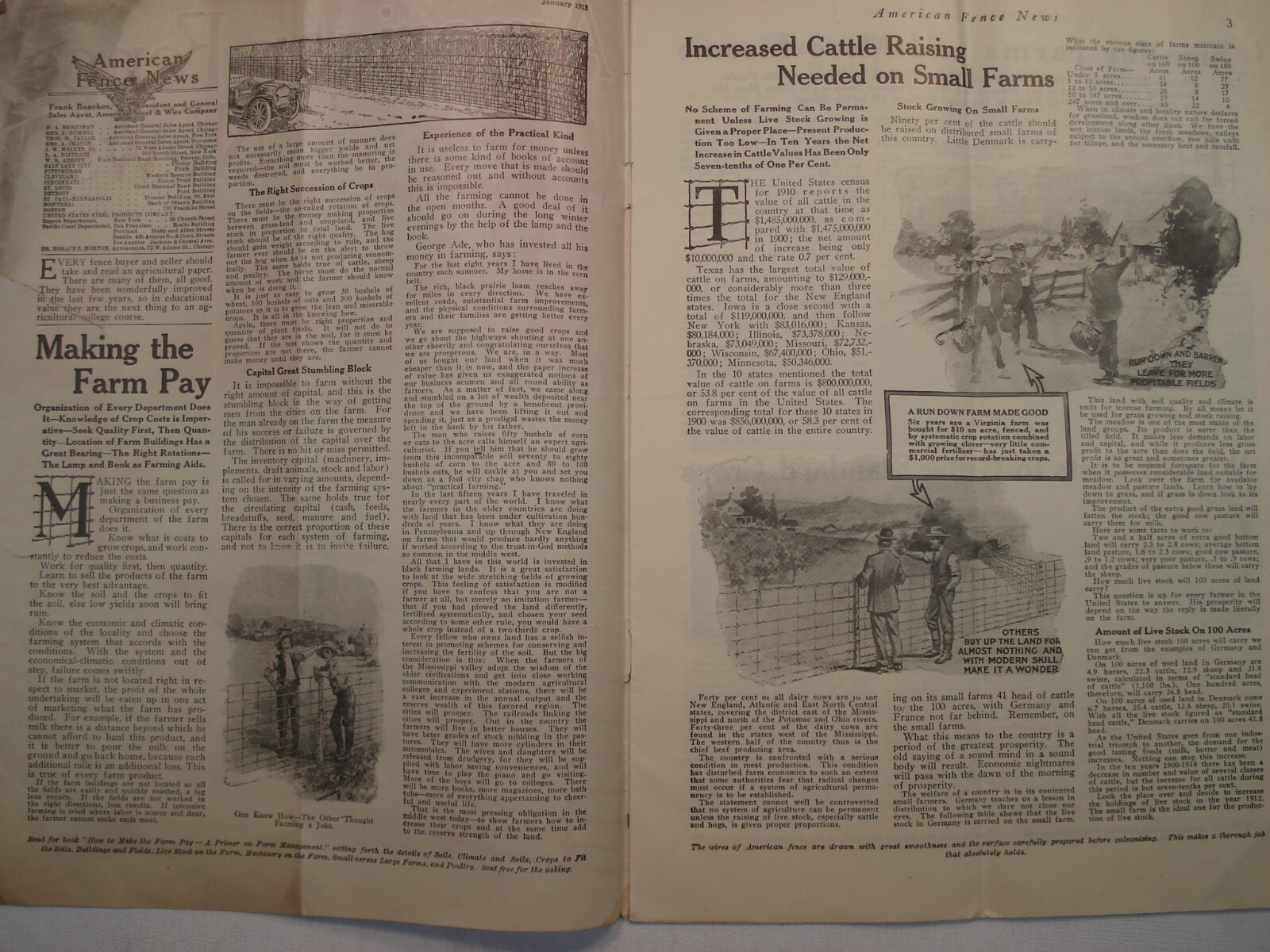 AMERICAN FENCE NEWS JANUARY 1918 MAGAZINE FARM LIVESTOCK