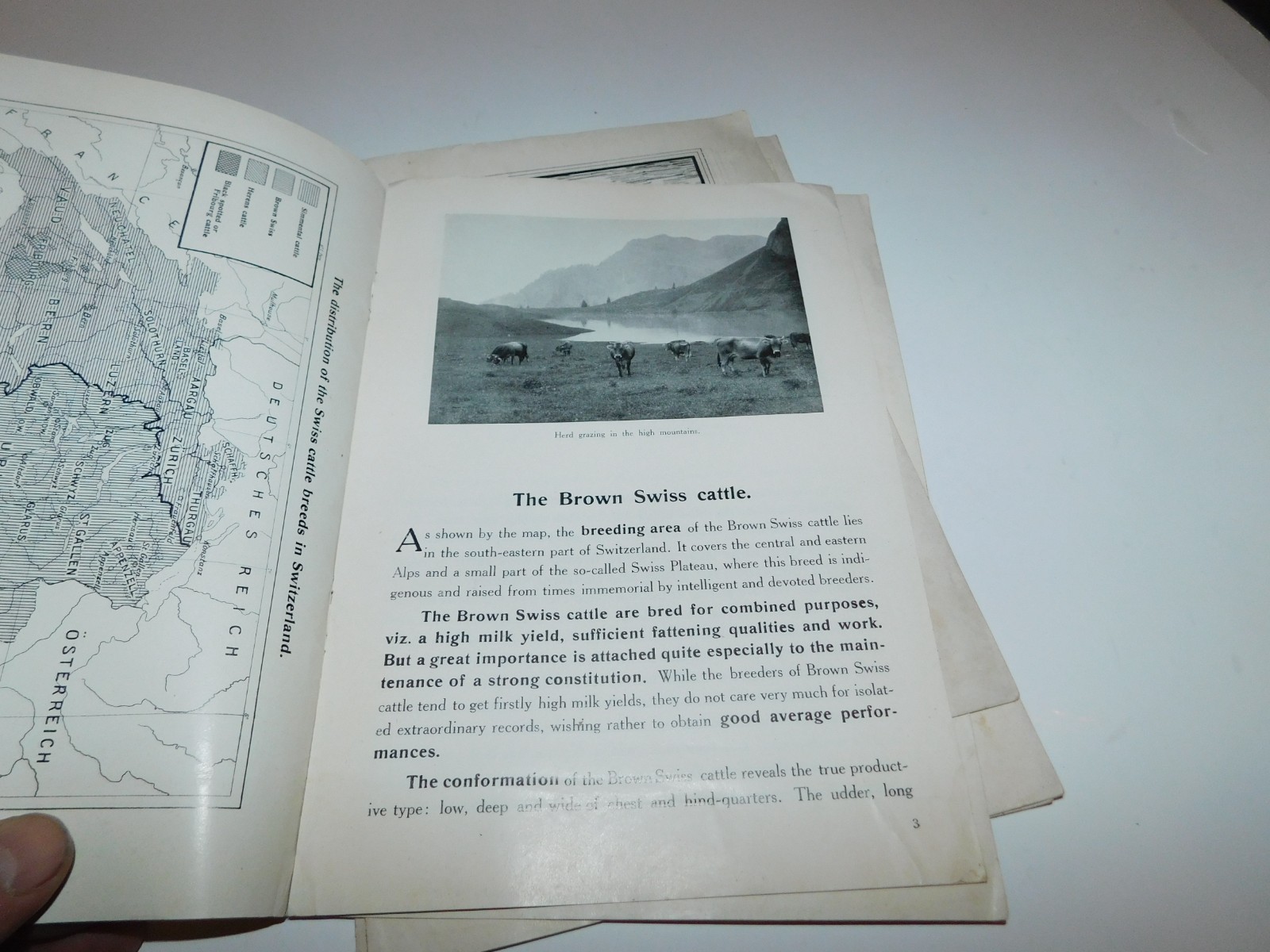 VINTAGE 1920&rsquo;S SWISS CATTLE PAMPHLETS & 1931 SCHWEIZER BAUER PAPER TRACTOR ADS