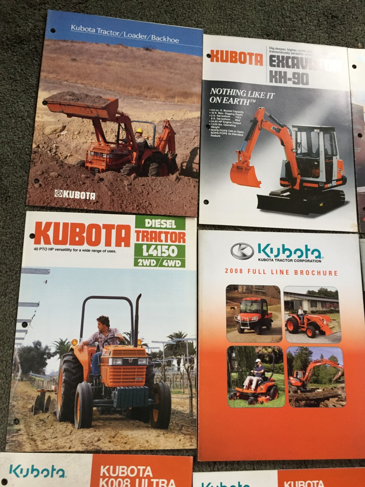 MASSIVE Lot of 44 Kubota tractor and equipment brochures Literature advertizing