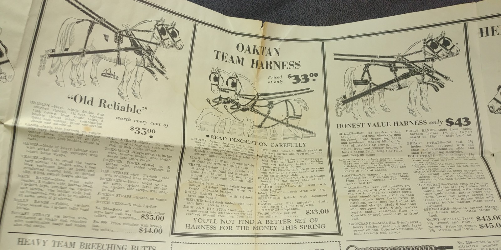 1920s Aniser Mercantile St Joseph Missouri Fold Out Ad Harness Hardware Antique