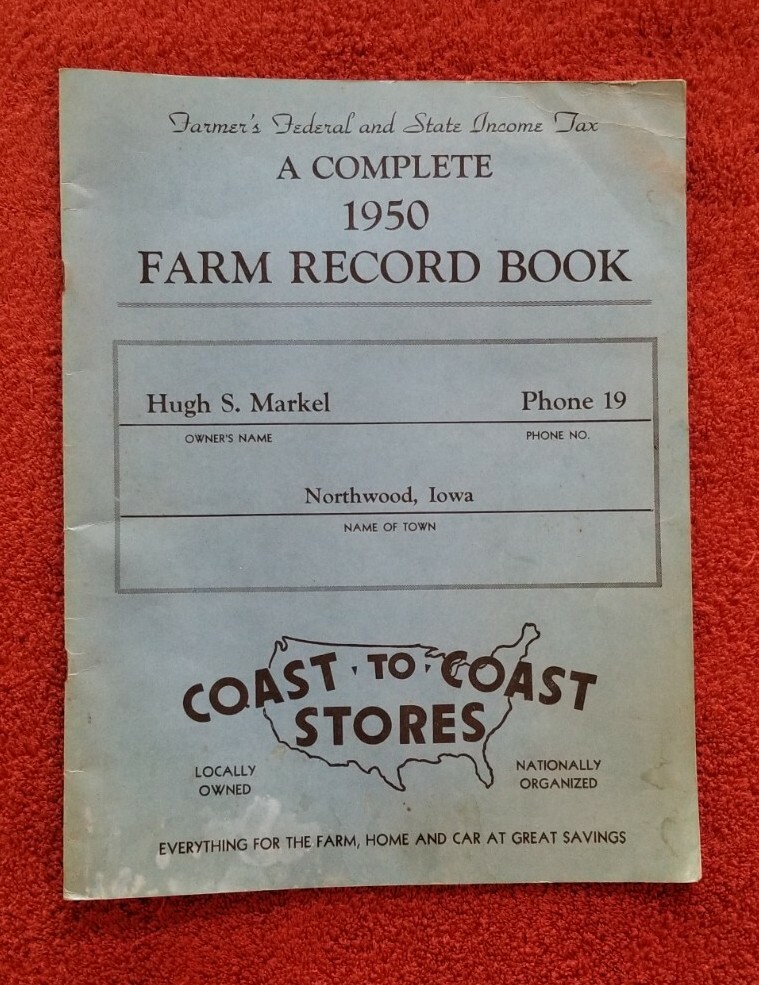 Coast to Coast Farm Record Book 1950 Agriculture Farmers Income Tax Blank Record