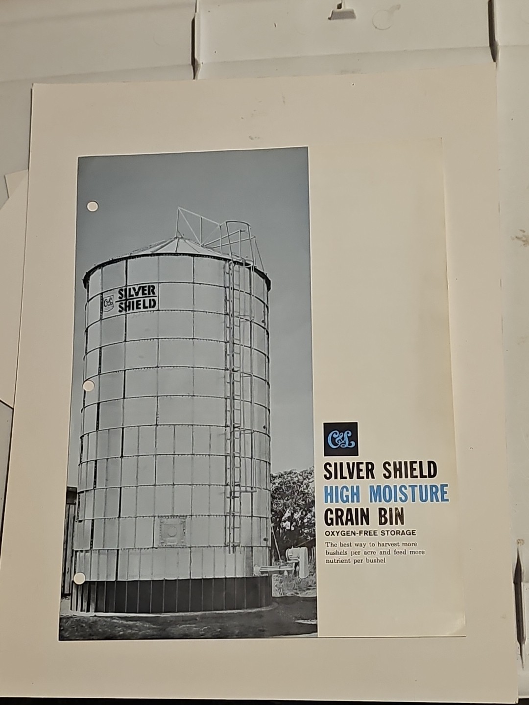 1963 Silver Sheild Grain Bin Sales Brochure Foldout