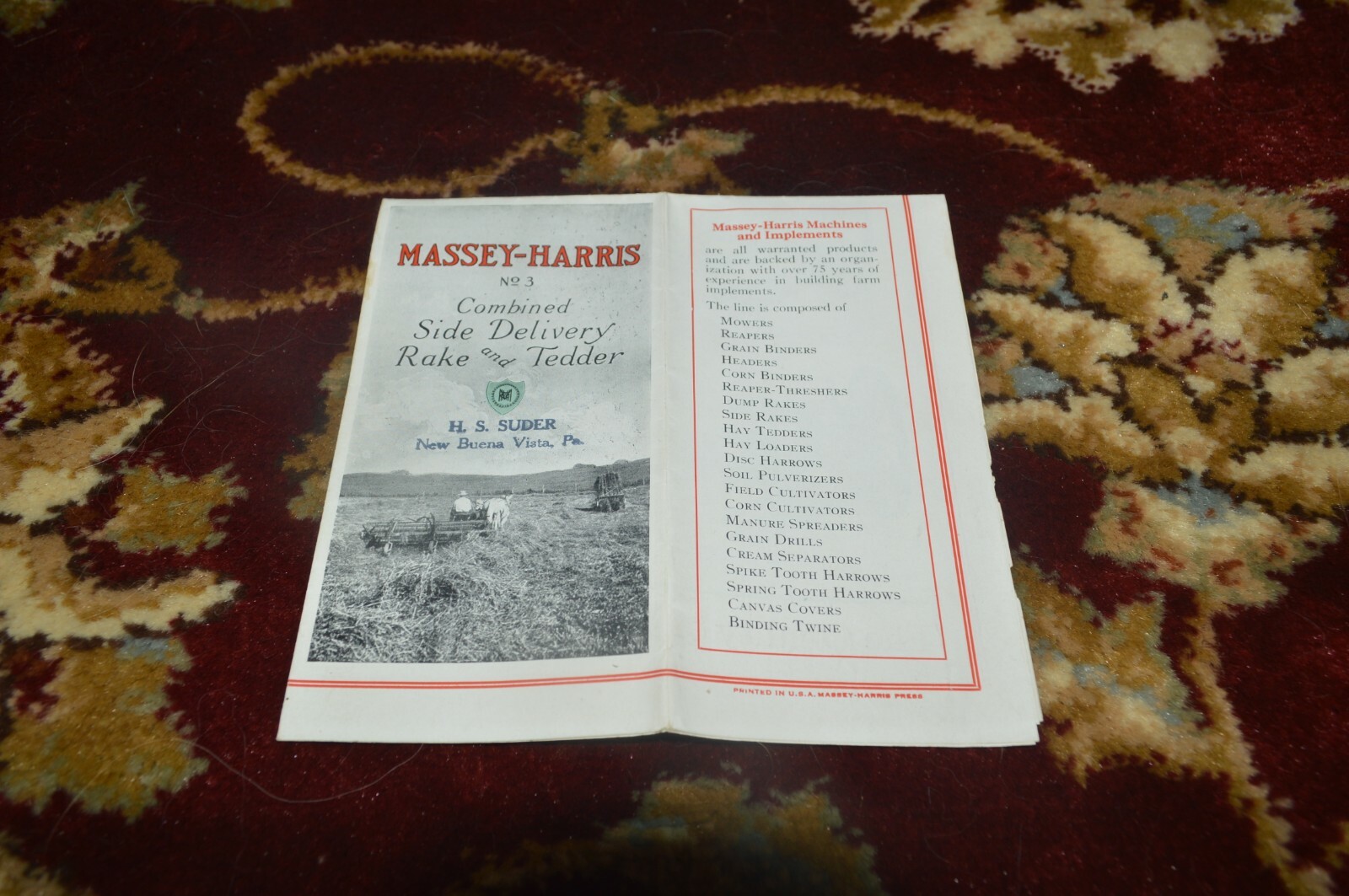 Massey Harris No. 3 Side Delivery Rake & Tedder Brochure DCPA11