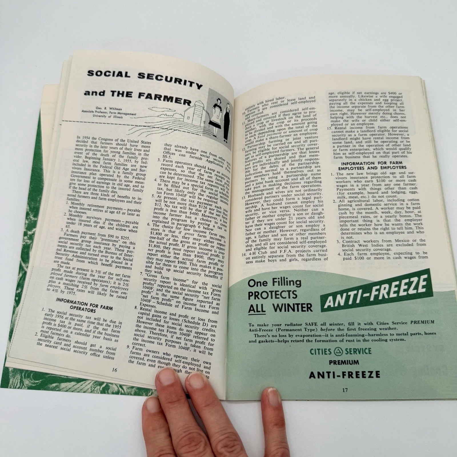 Vtg 1956 Farm Book & Almanac – Cities Service – 50s Tractor Gas Oil Agriculture