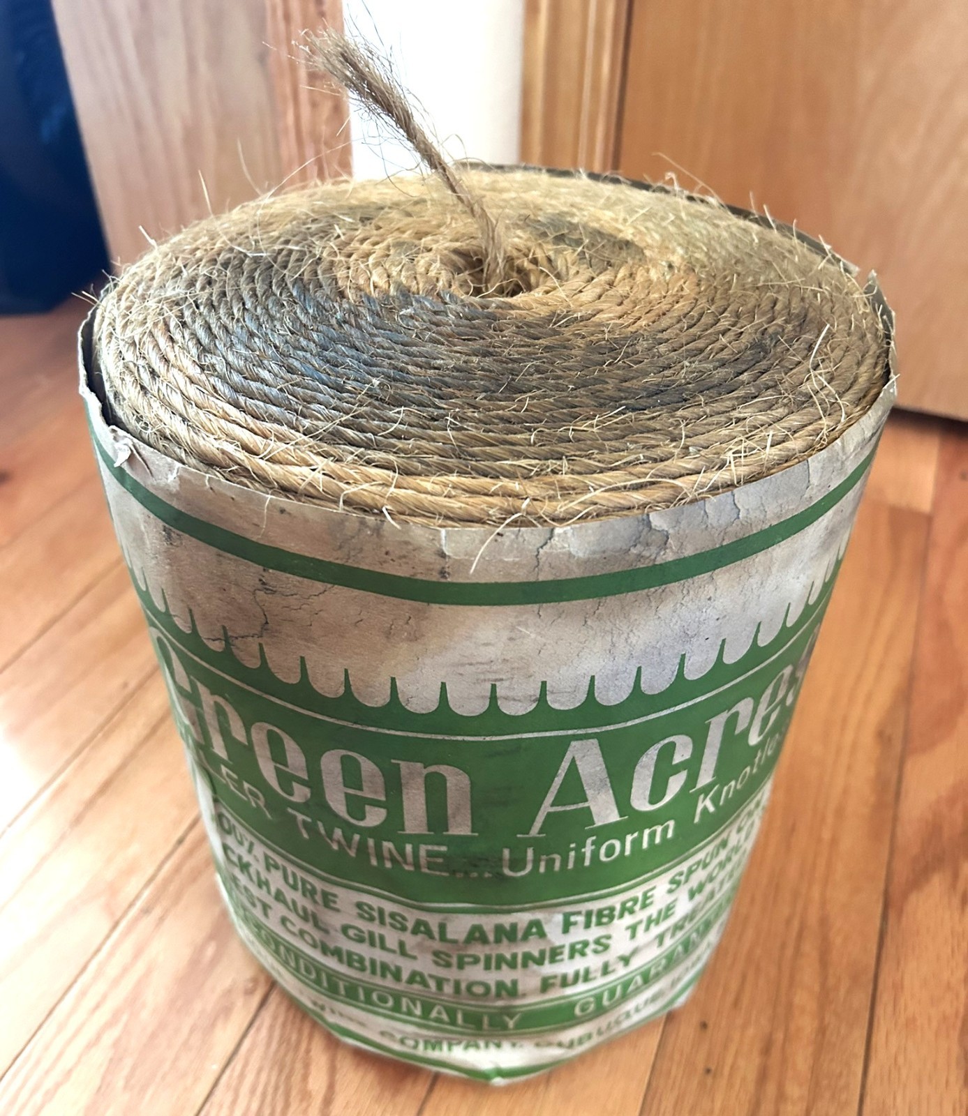 Vtg NOS Green Acres Baler Twine Unused Complete Ad Label 10,000 Feet Sisal Farm