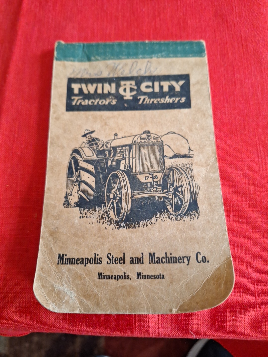 1930’s Twin City Tractors Threshers Note Book, Minneapolis Steel and Machinery