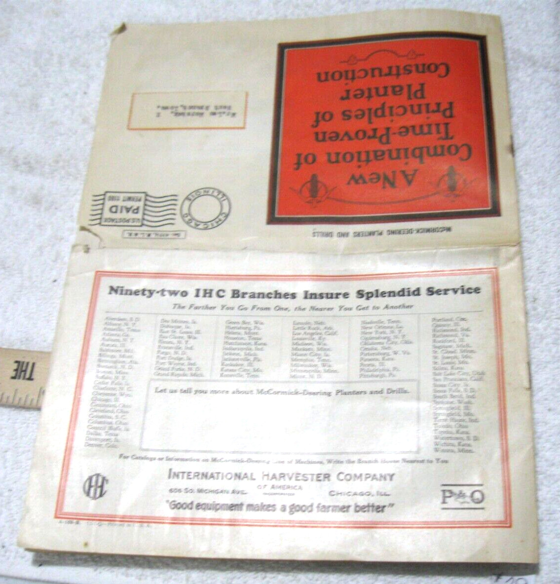 VINTAGE 1907 McCORMICK DEERING HORSE DRAWN CORN PLANTERS AND DRILLS BROCHURE