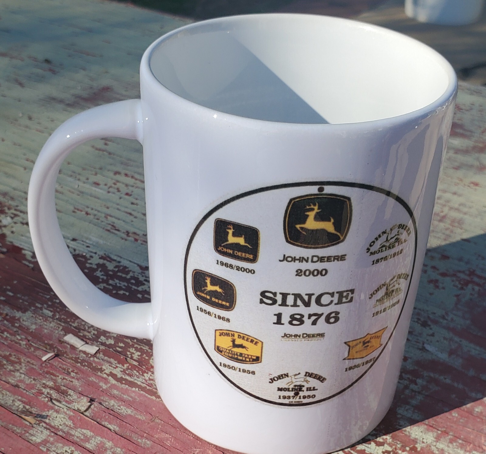 Green Tractor Logos Since 1876 Advertisement 15 Ounce Sublimated Coffee Mug