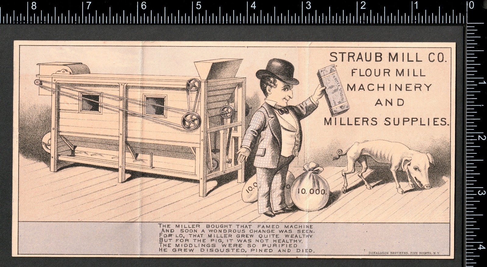 Millers Pig Farm Snow Flake Flour Mill Machine Novelty Trade Card Card SR.f.sF