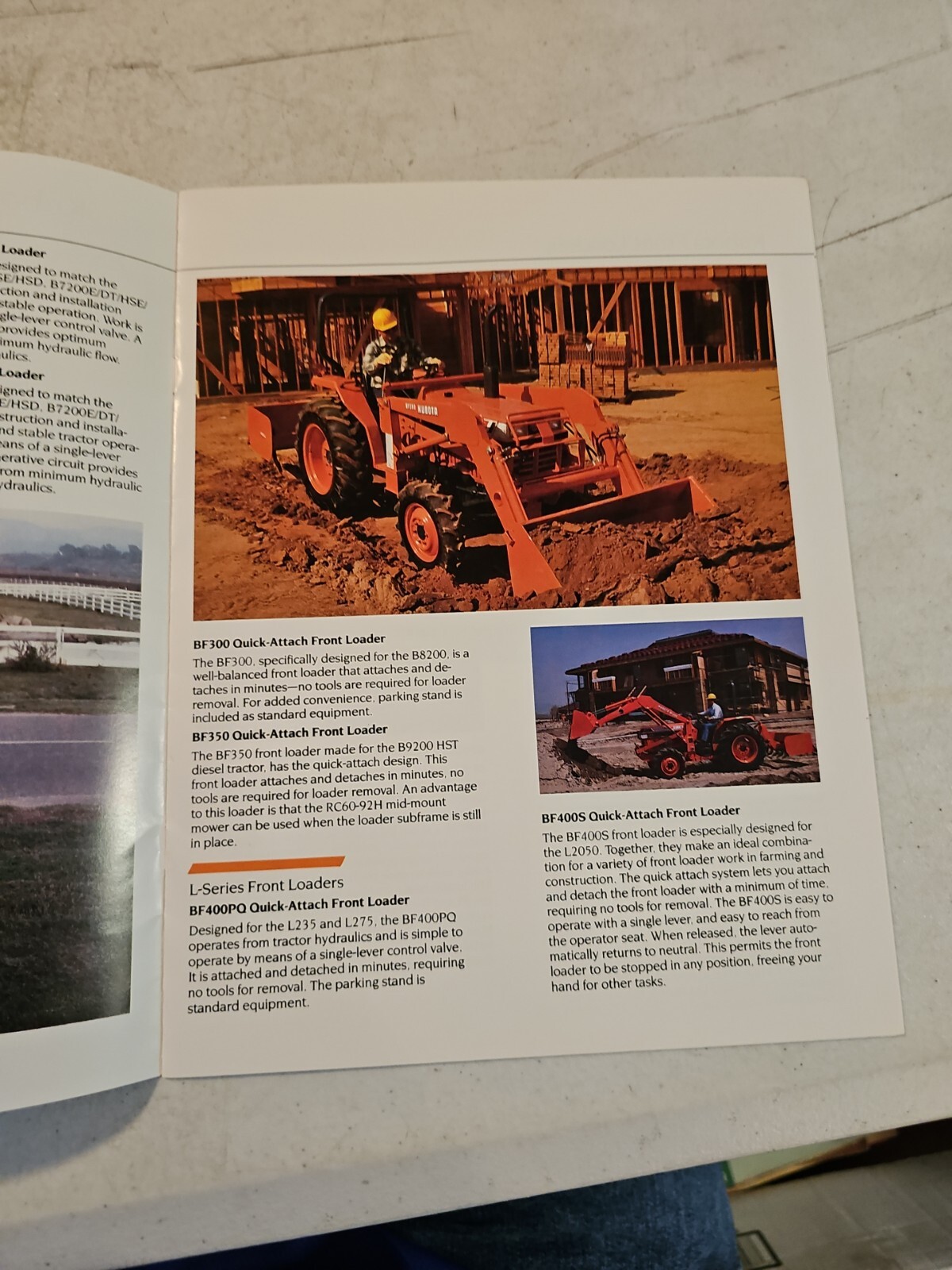 Vintage 1987 Kubota Front Loader Diesel Tractor Brochure