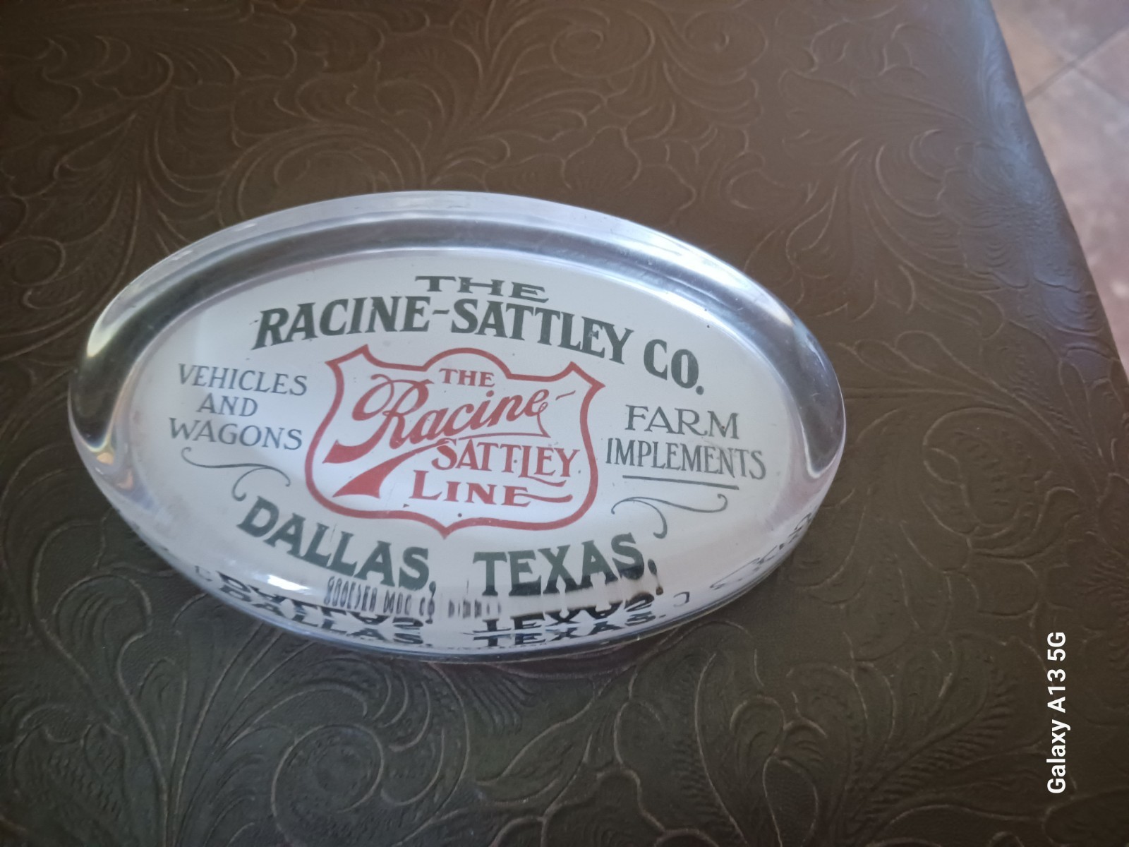RACINE-SATTLEY LINES ADVERTISING PAPERWEIGHT FARM IMPLEMENT WAGONS Pittsburgh