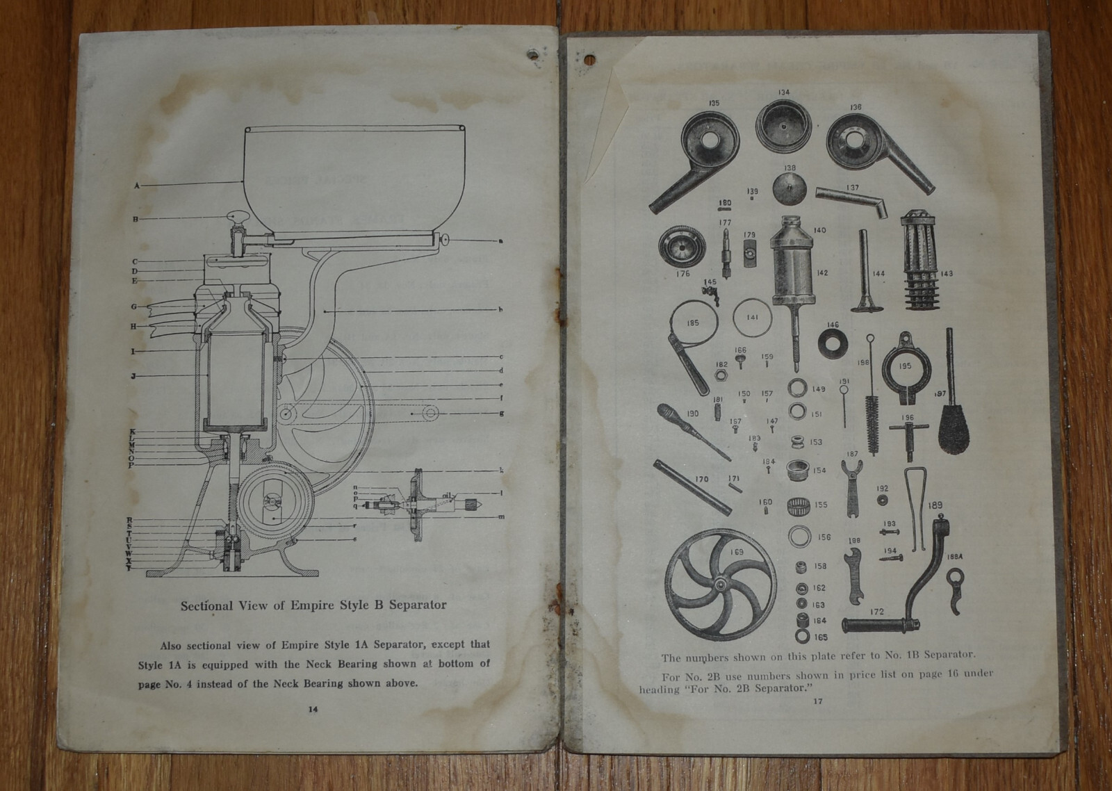 Vintage Empire Cream Seperator Company Price List Parts and Sundries Catalog