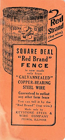 1930 Red Brand Square Deal Fence Steel Wire Pocket Memo Book