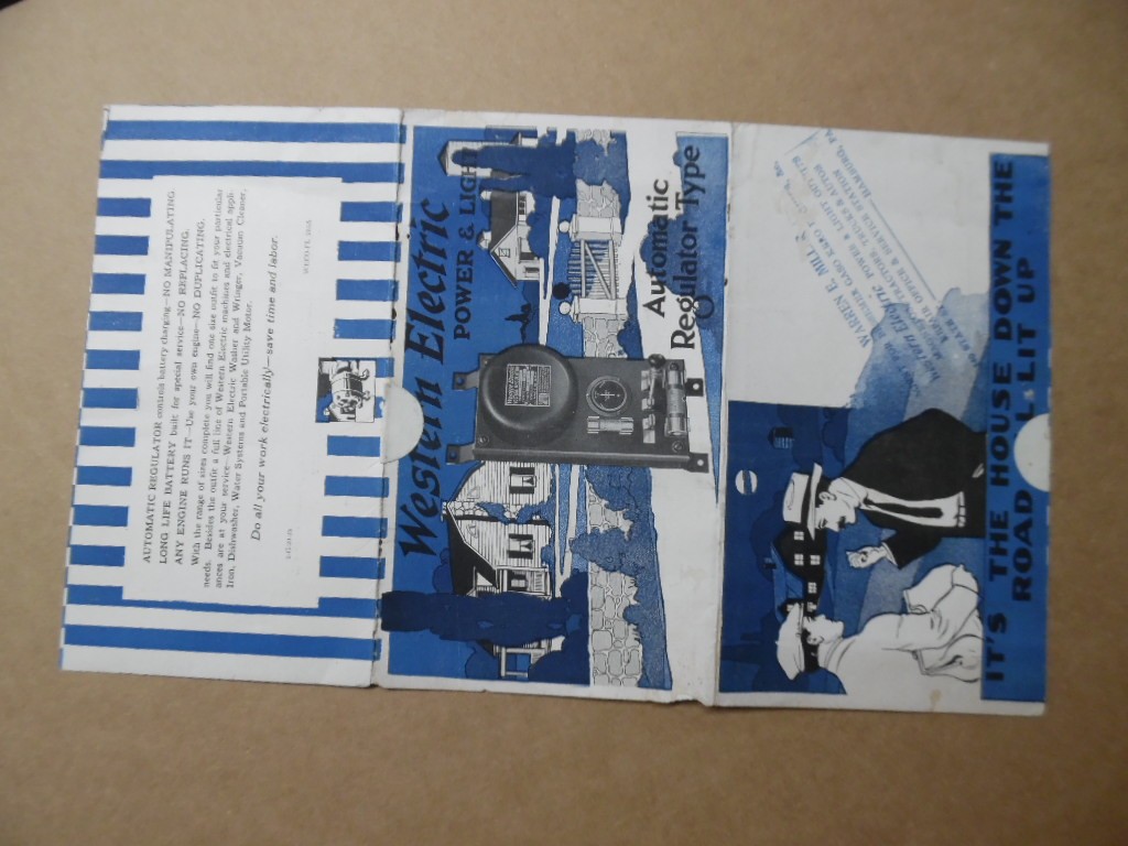 c.1920s Western Electric Power and Light Plant Foldout Brochure Vintage Original