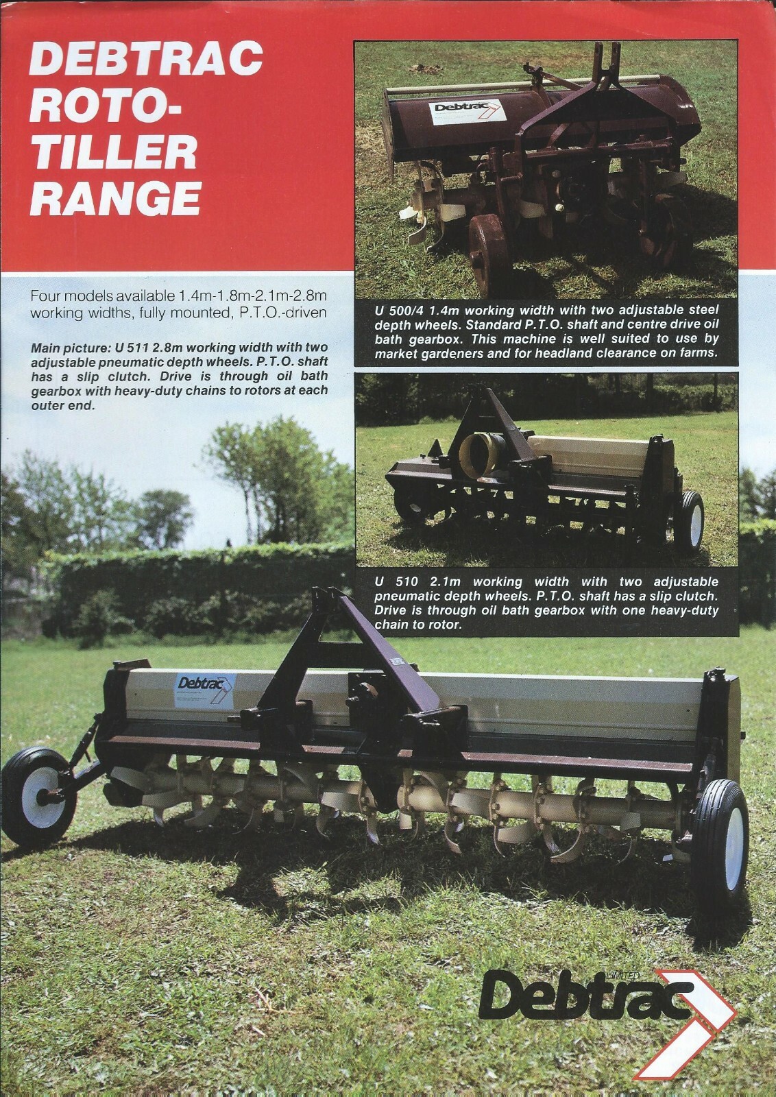 Farm Implement Data Sheet – Debtrac – U511 et al – Rototiller – Brochure (F7229)