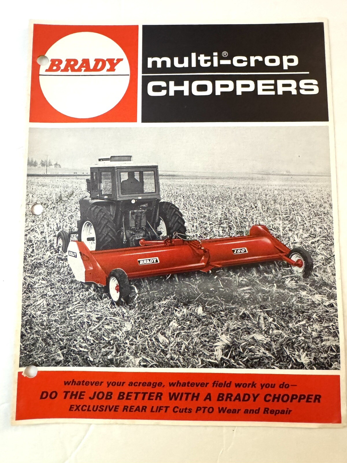 Vintage Brady Multi-Crop Choppers Dealer Sales Brochure Showroom Catalog