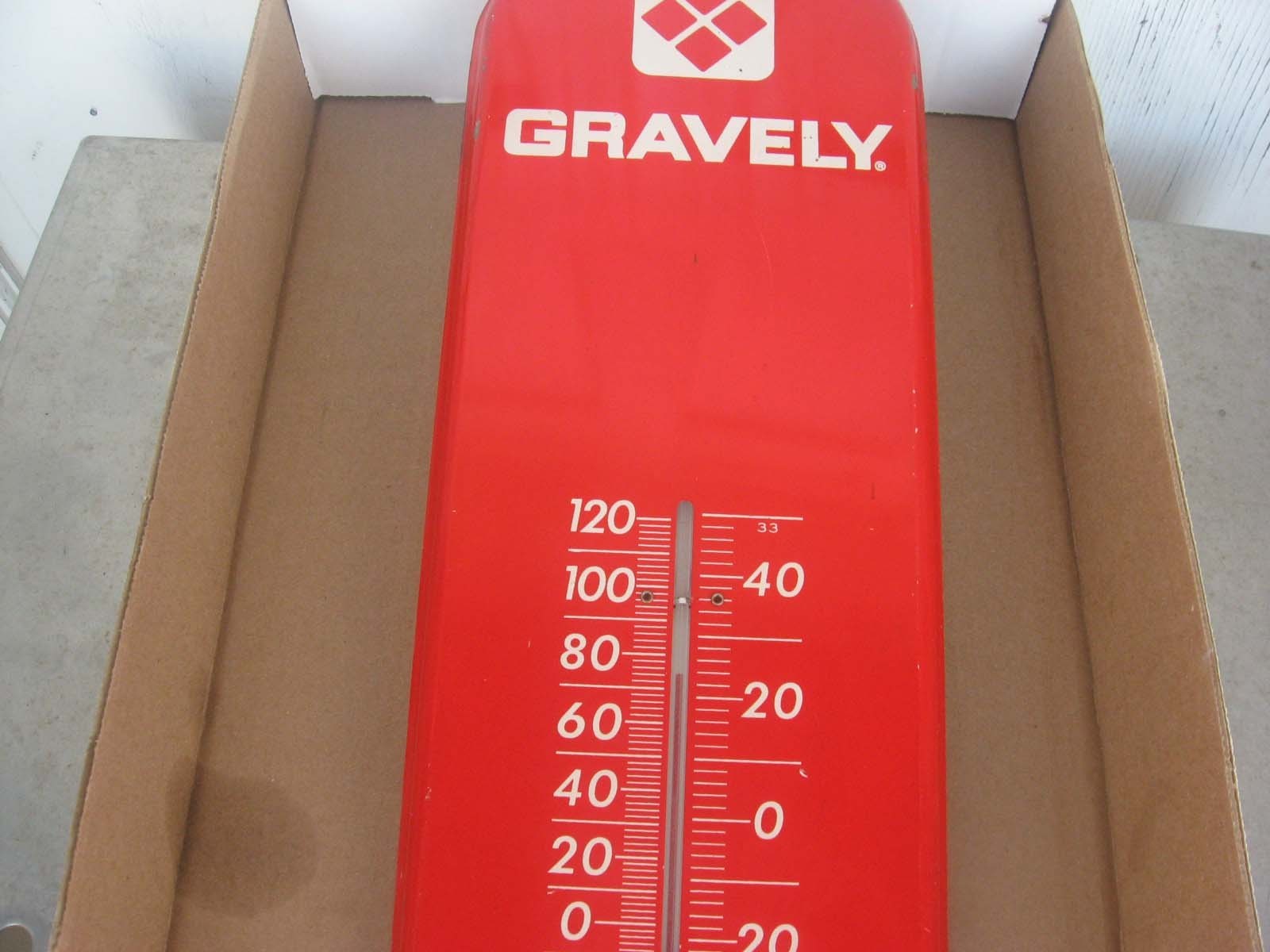 GRAVELY LAWN MOWER GARDEN TRACTOR CO TIN THERMOMETER SIGN