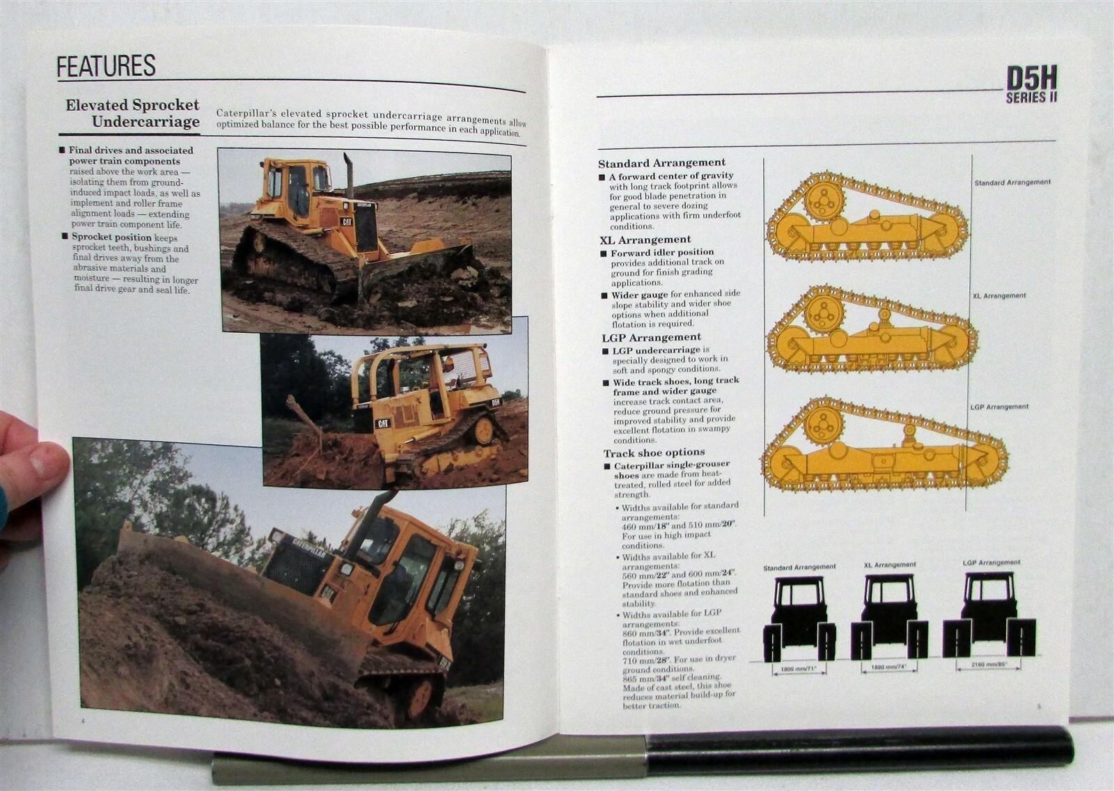 1992 Caterpillar D5H Series II Track Type Tractors Construction Sales Brochure