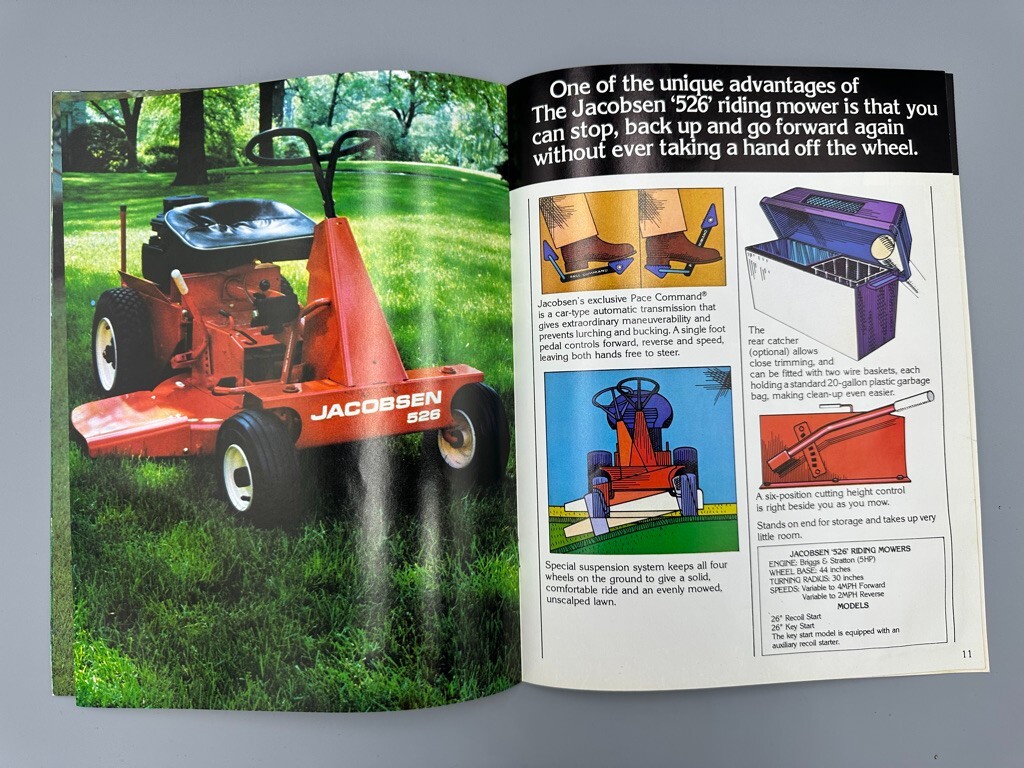 1977 JACOBSEN LAWN TRACTORS Riding Mower Advertising Catalog Vintage